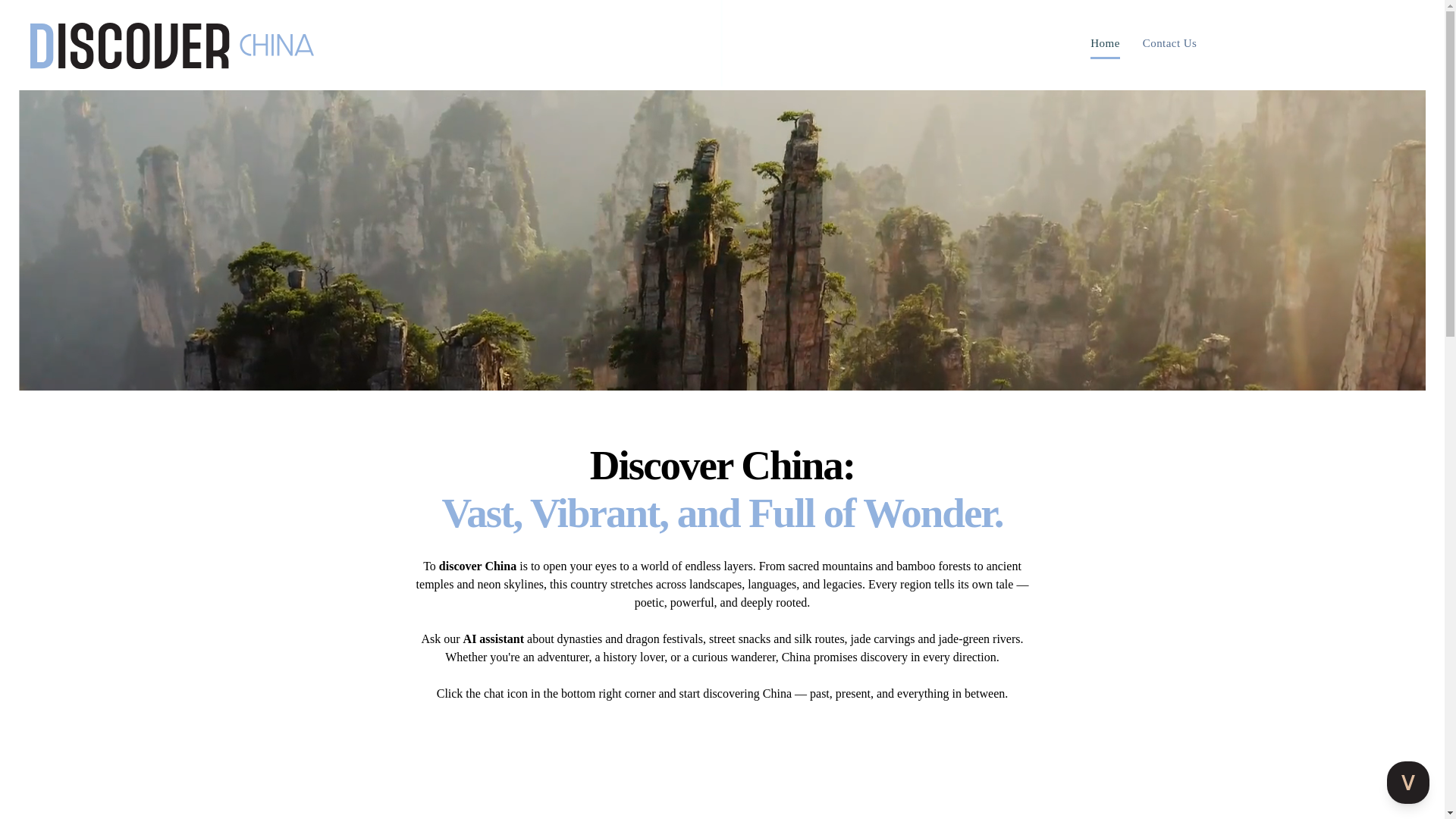 website screenshot of https://discoverchina.ai/