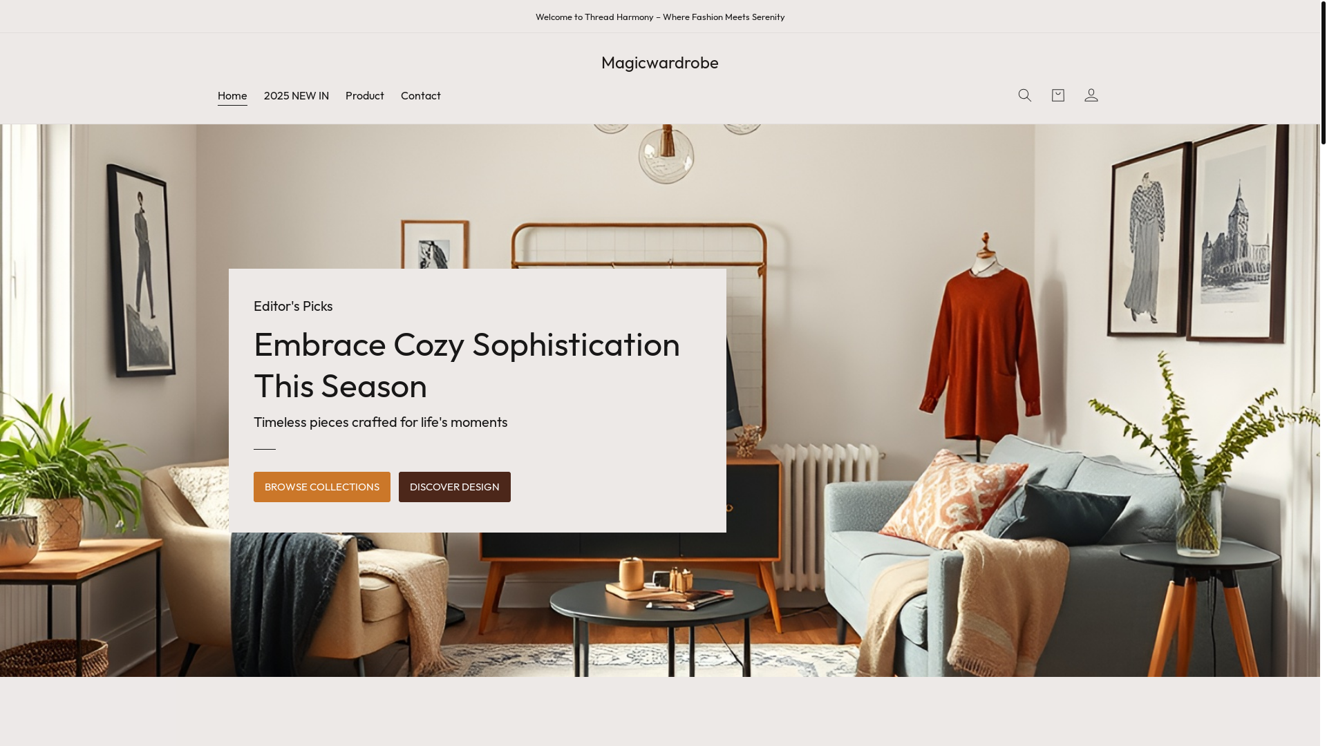 website screenshot of https://magicwardrobestore.com/