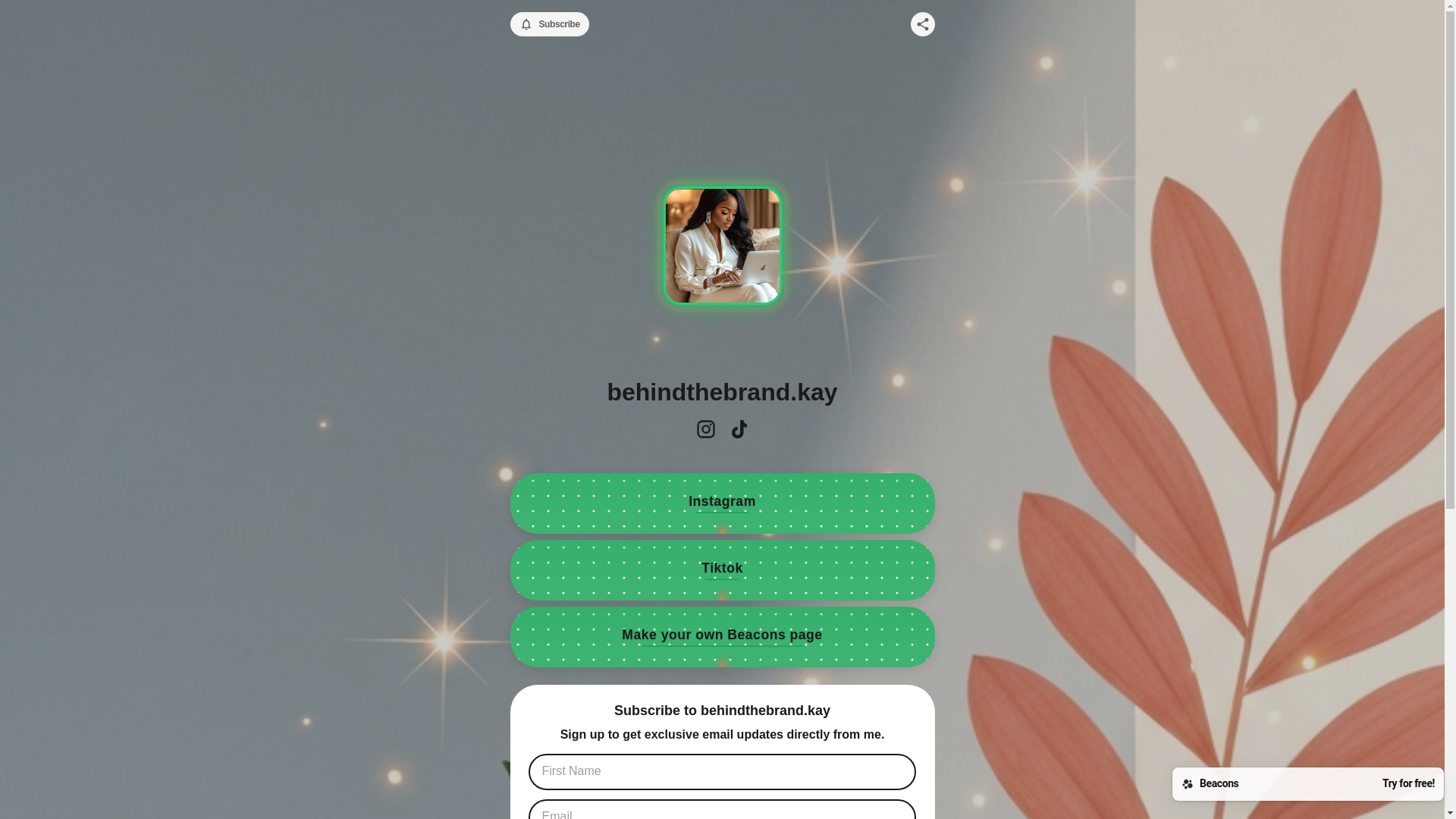 website screenshot of https://behindthebrandkay.com/