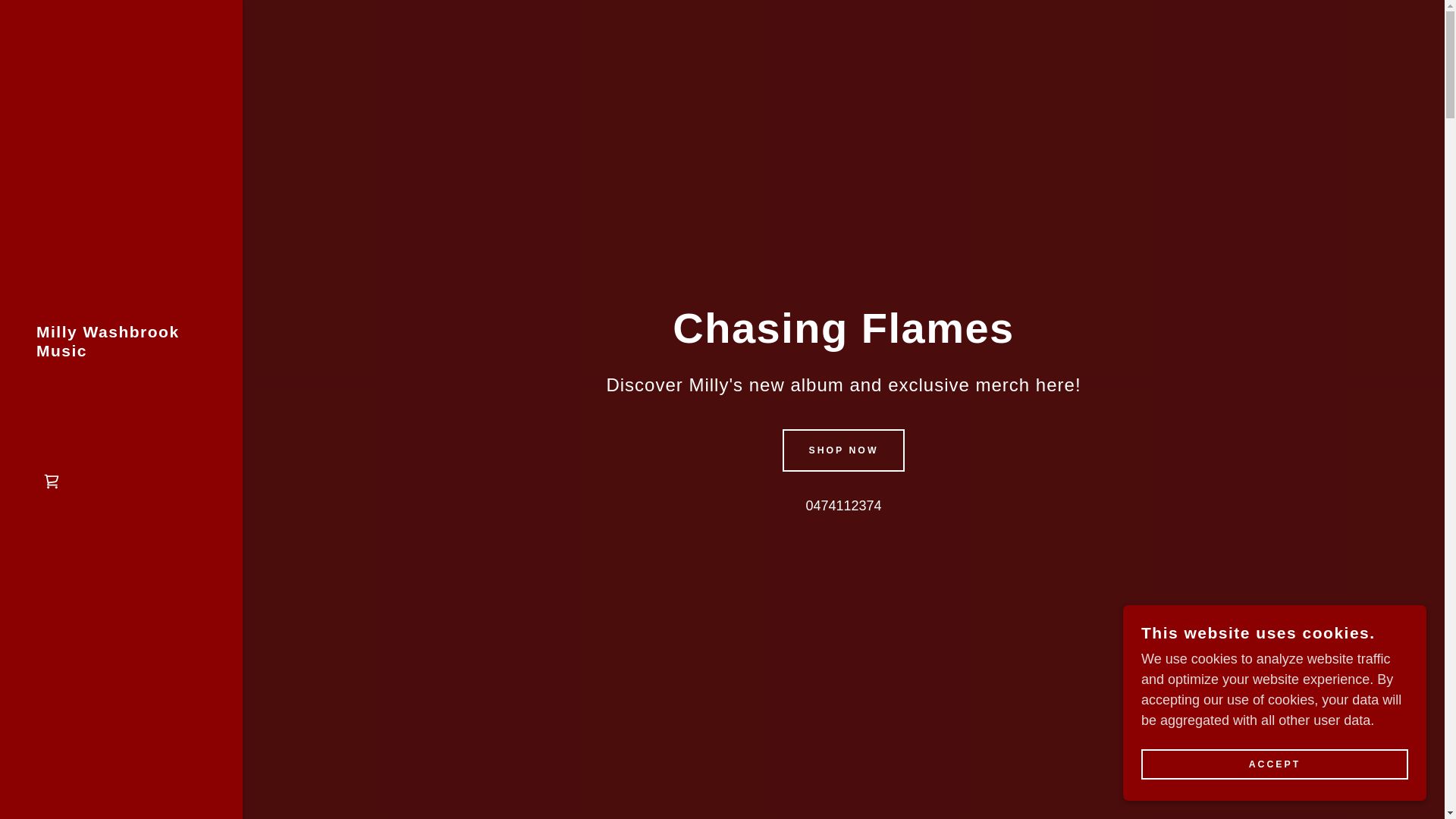 website screenshot of https://millywashbrookmusic.com.au/