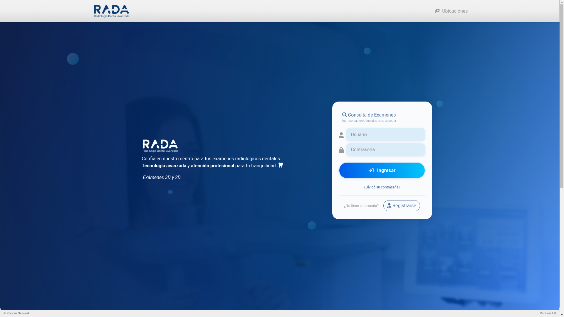website screenshot of https://radacenter.net/