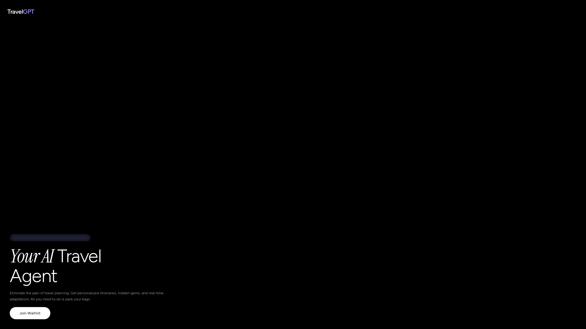 website screenshot of https://travelgpt.earth/