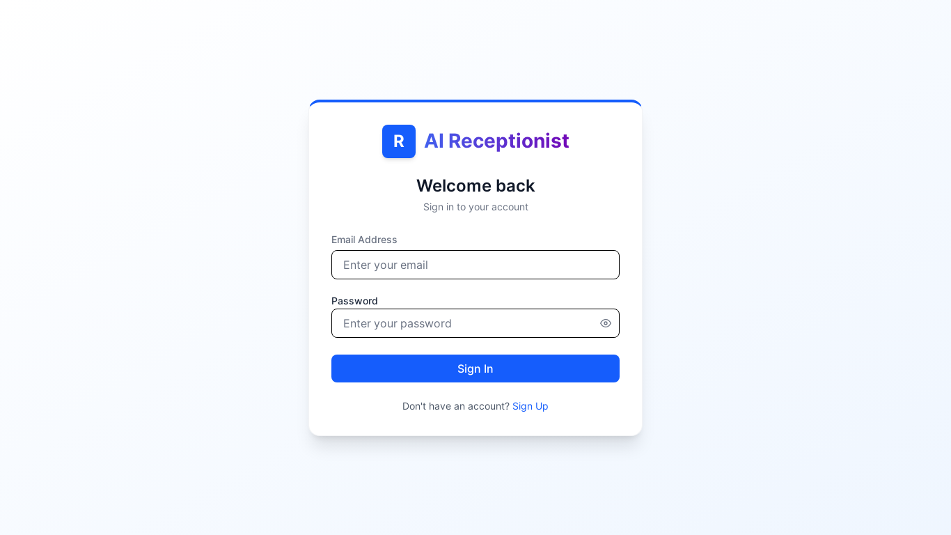 website screenshot of https://ai-receptionist.pages.dev/