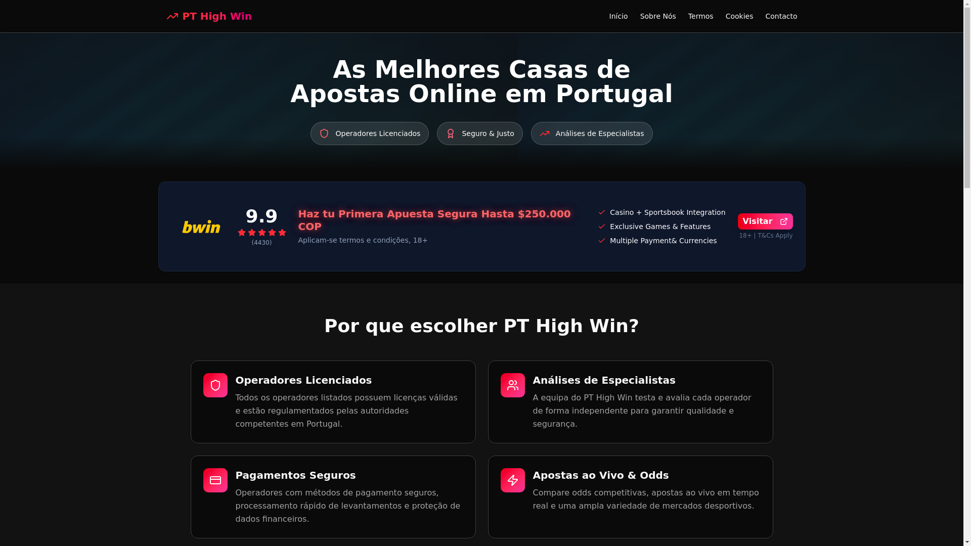 website screenshot of https://pthighwin.com/