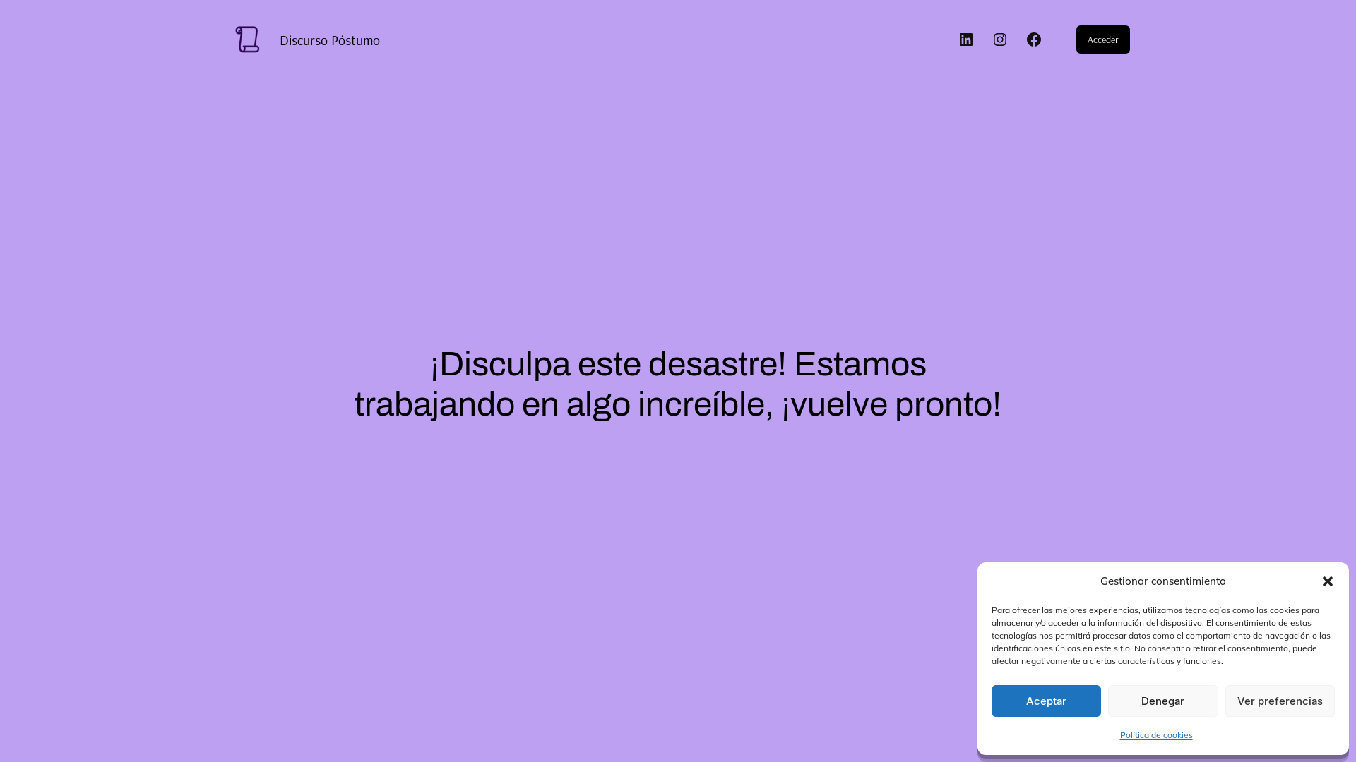 website screenshot of https://discursopostumo.es/