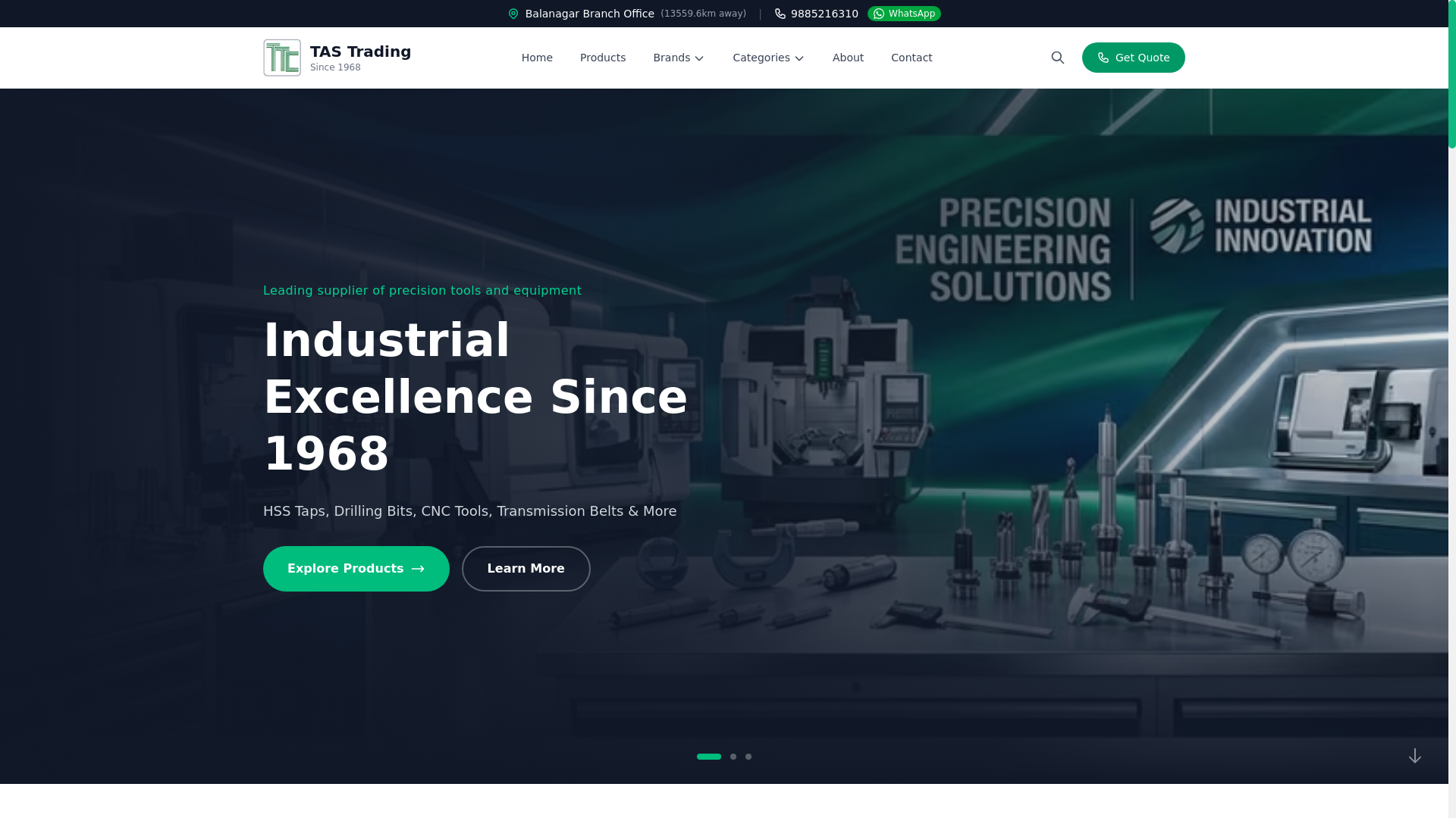 website screenshot of https://tastrading.in/