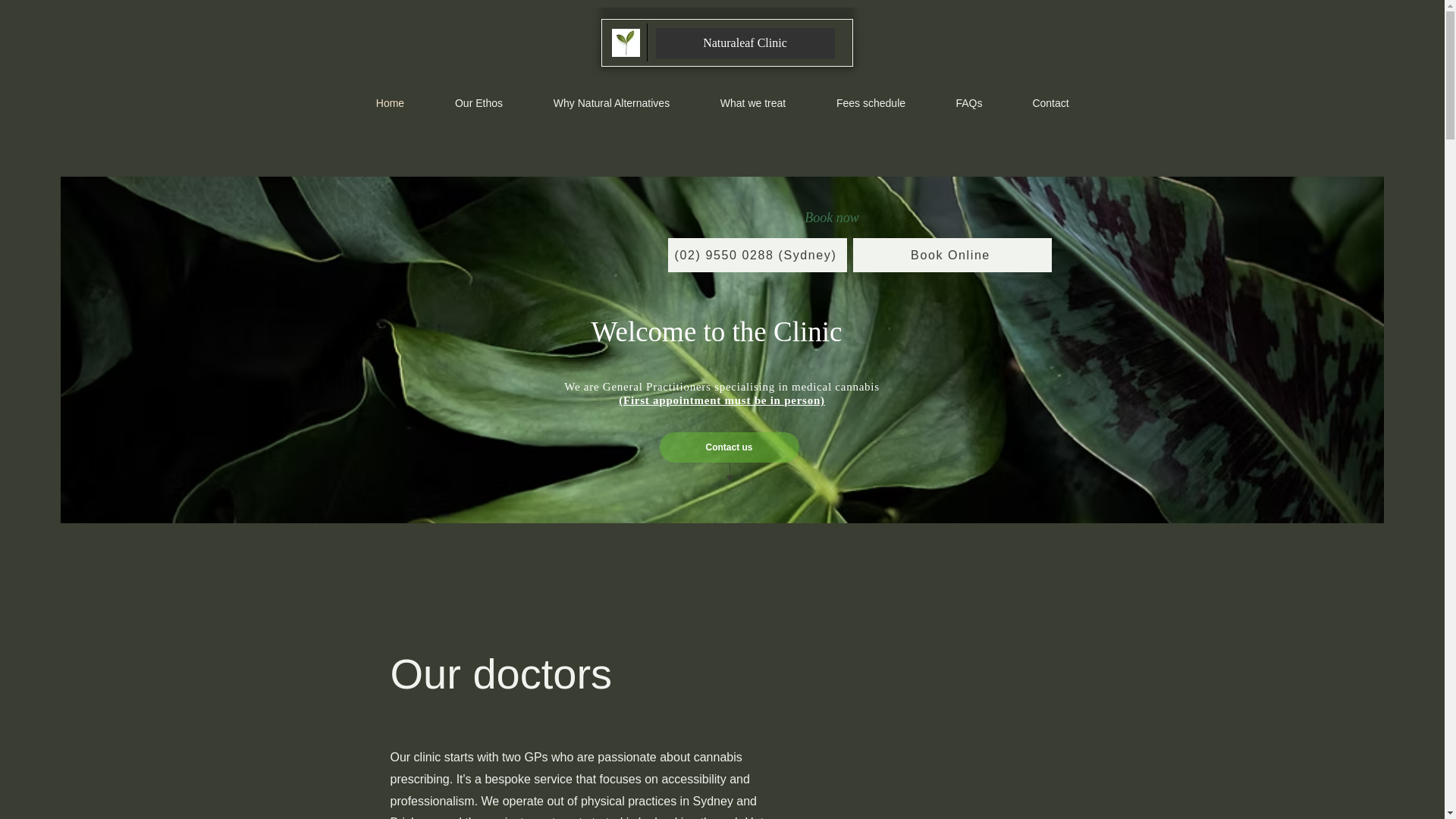 website screenshot of https://www.naturaleafclinic.com.au/