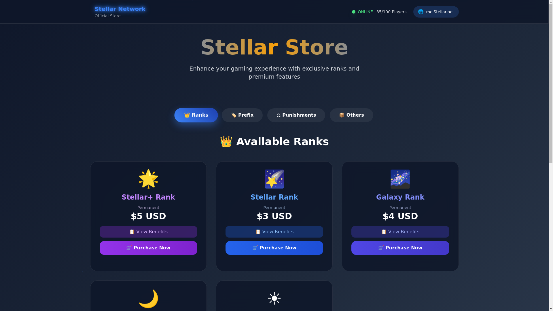 website screenshot of https://stellar-store.pages.dev/