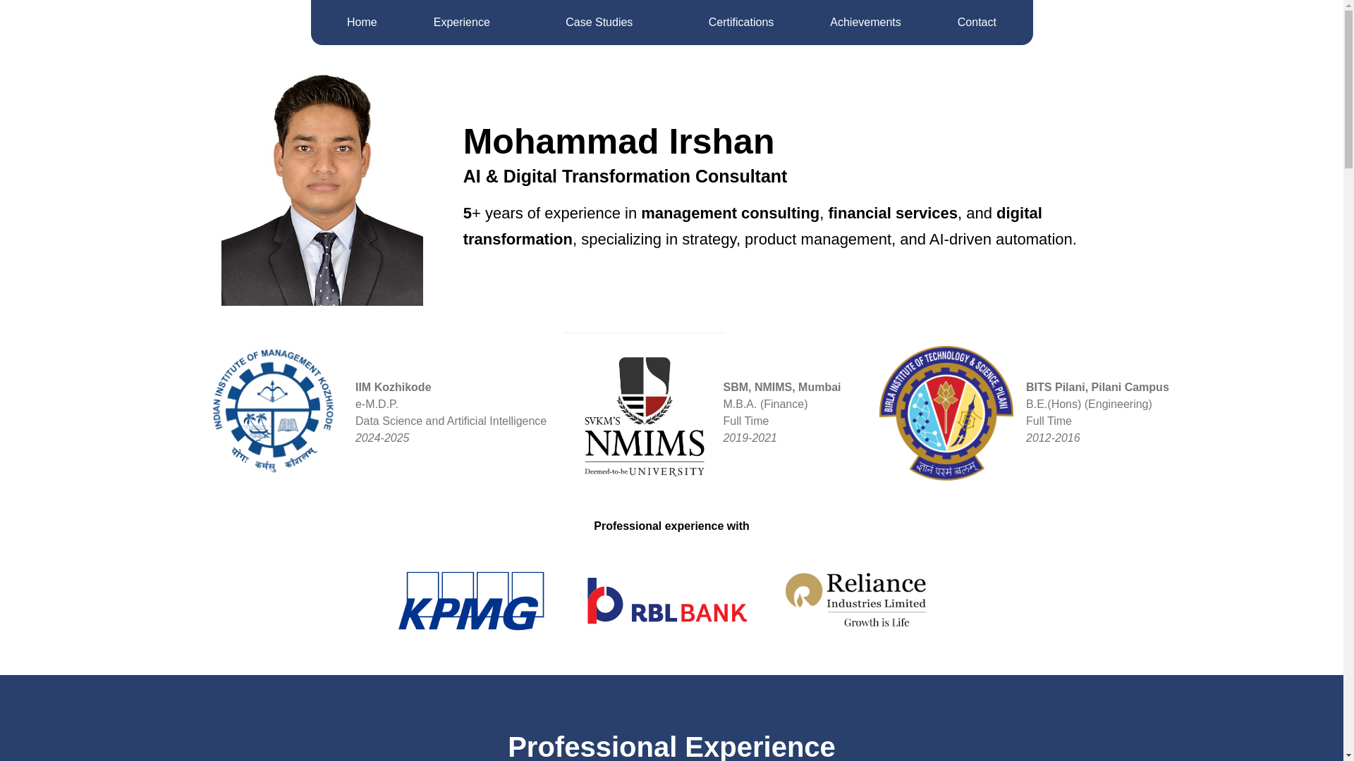 website screenshot of https://irshan.pages.dev/