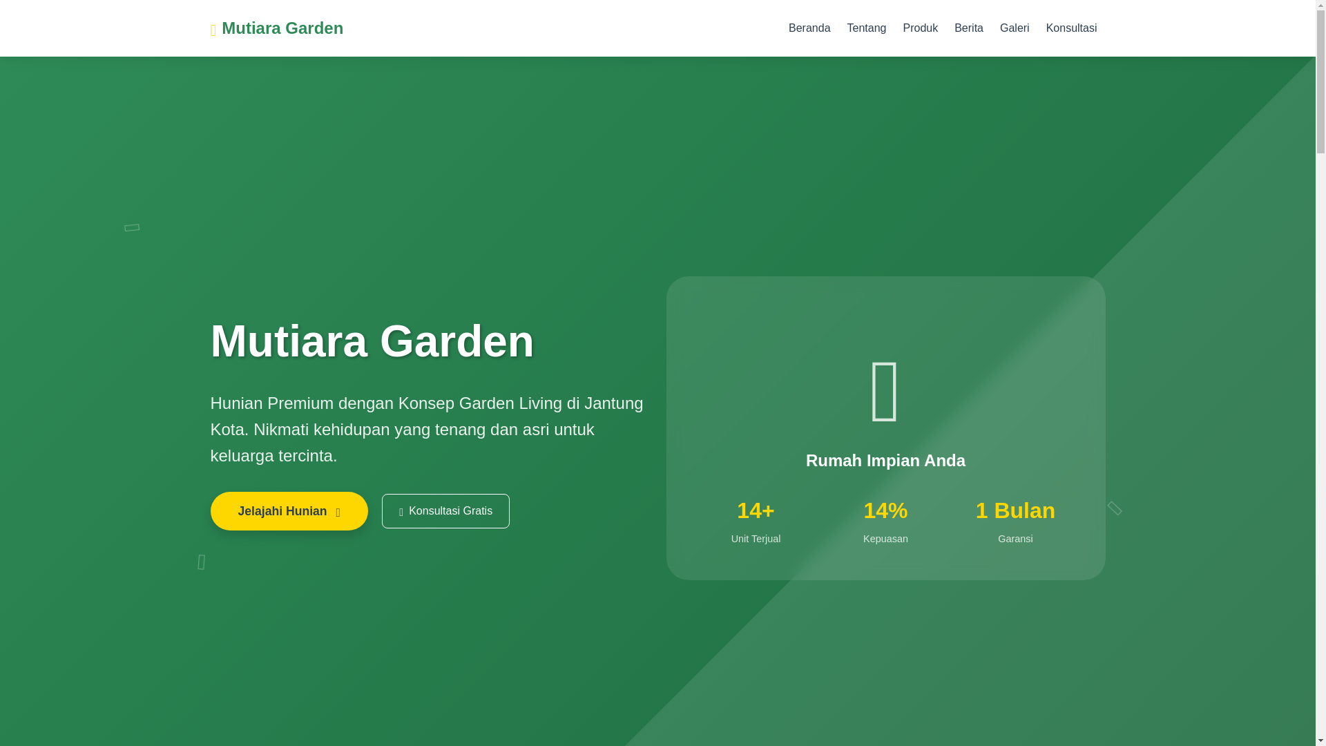 website screenshot of https://mutiaragarden.my.id/