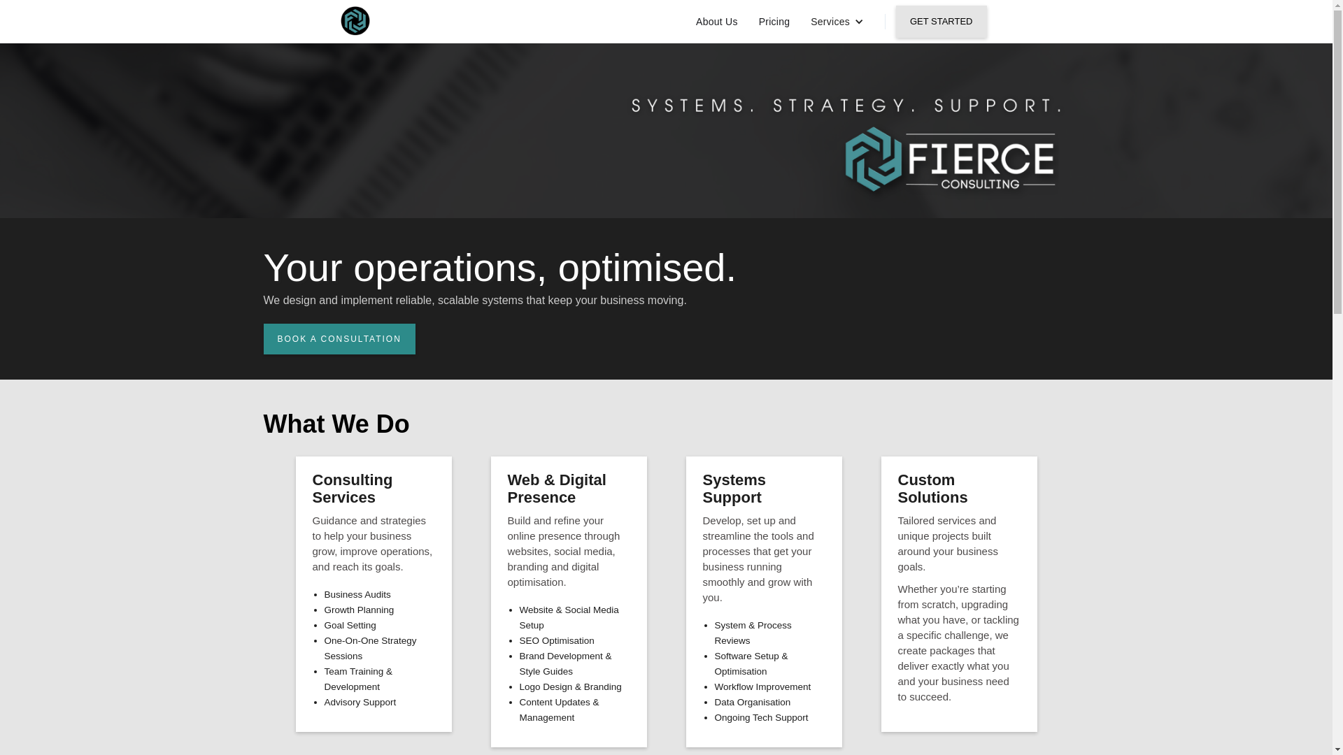 website screenshot of https://fierceind.online/