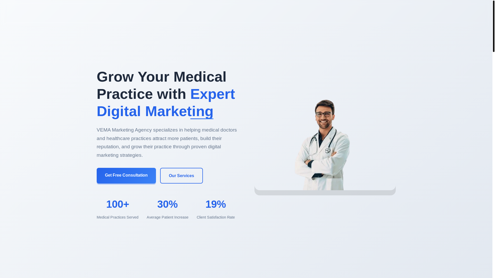 website screenshot of https://vemamarketing.com/