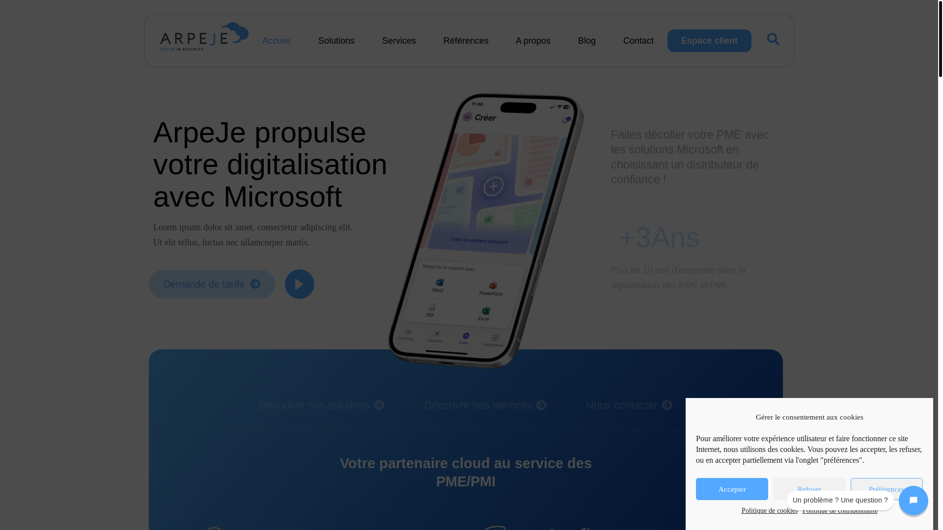 website screenshot of https://staging-arpeje.fr/