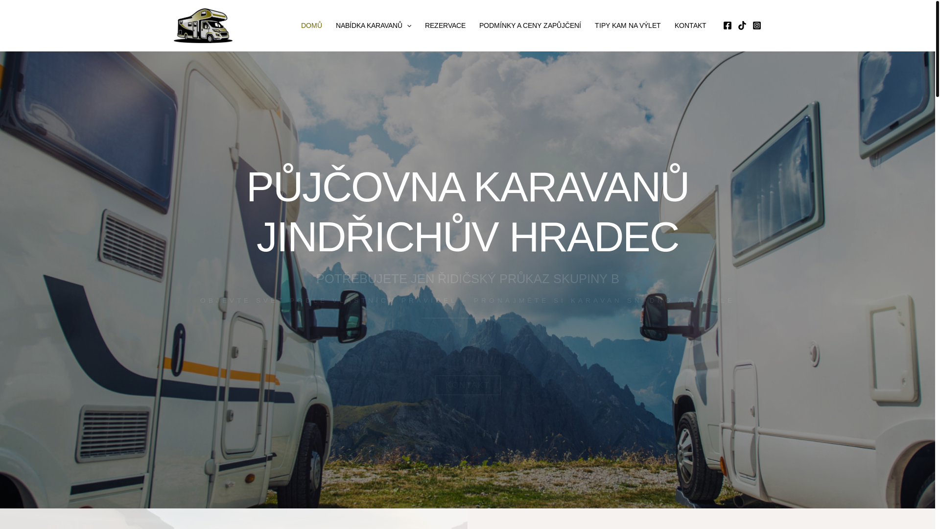 website screenshot of https://pronajemkaravanu-jhradec.cz/