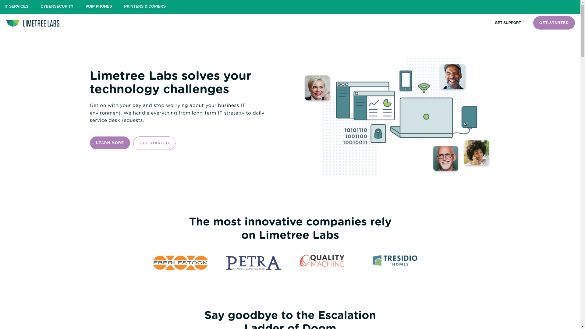 website screenshot of https://limetreelabs.com/