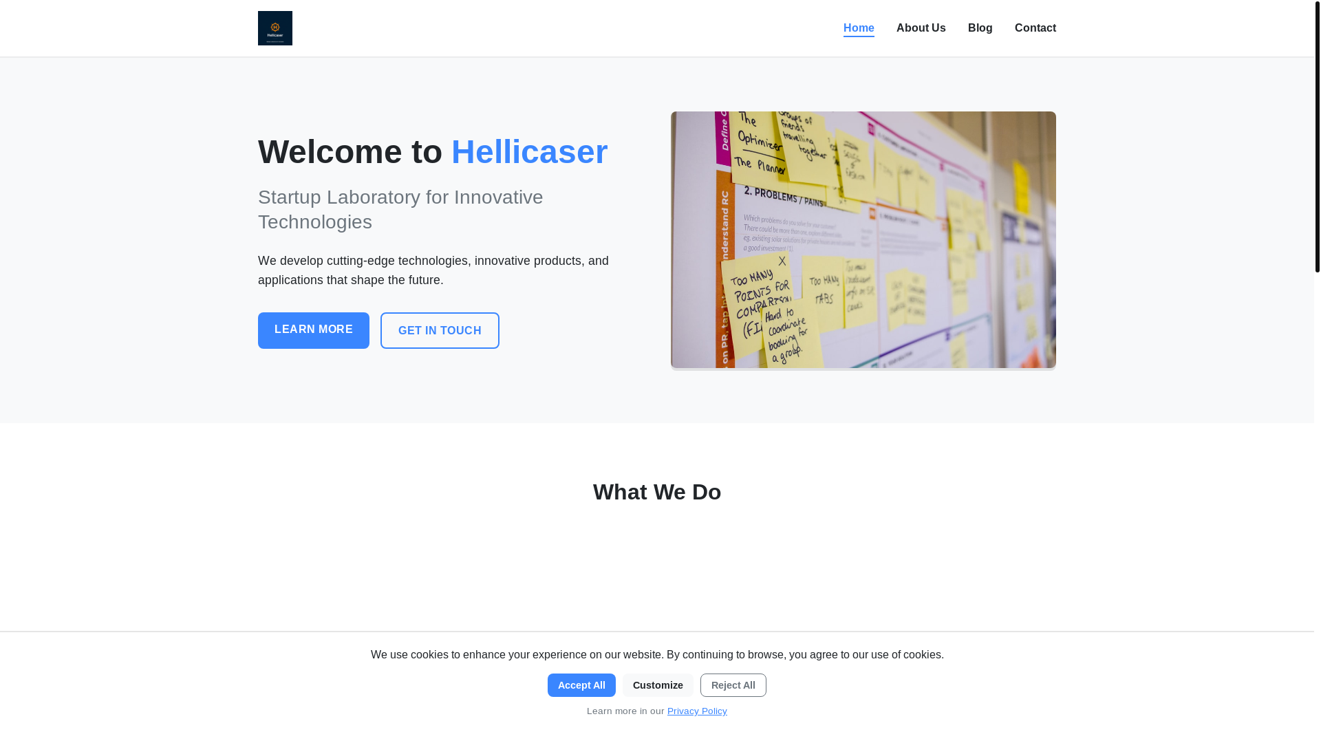 website screenshot of https://hellicaser.com/