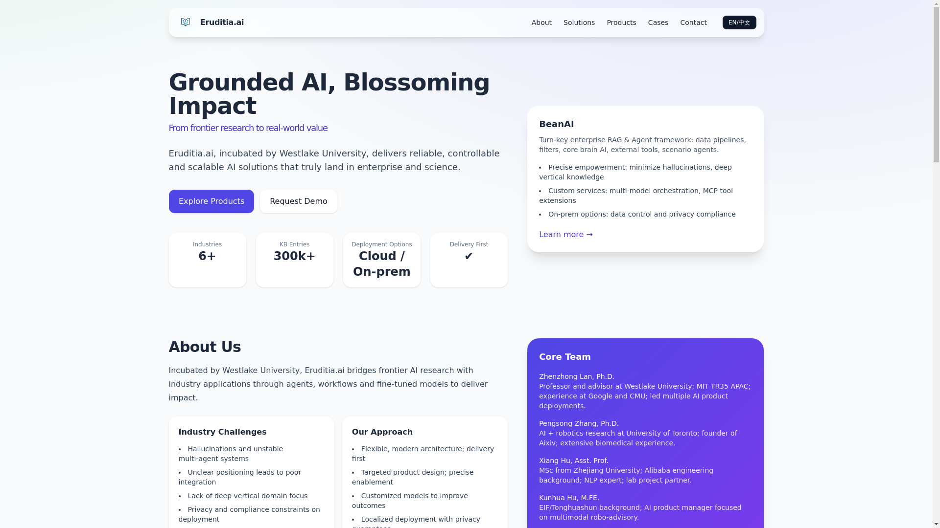 website screenshot of https://eruditia-ai.pages.dev/