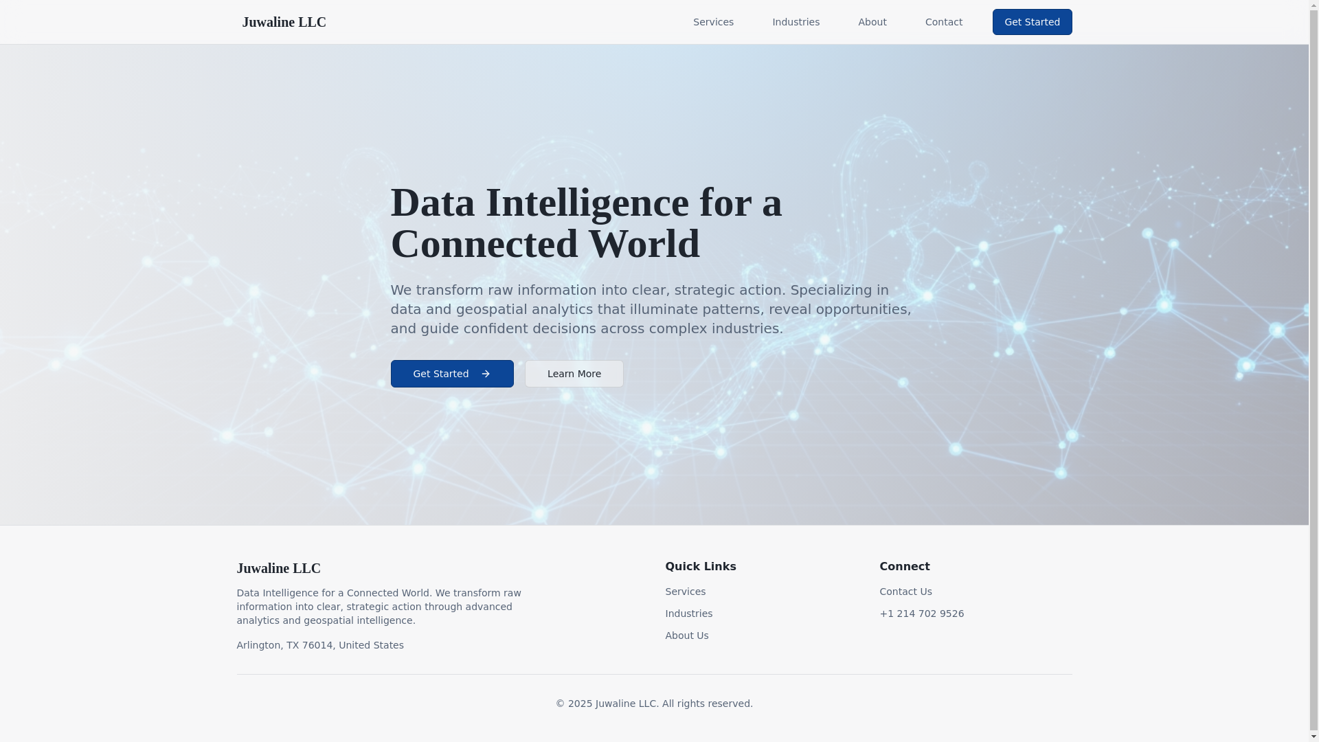 website screenshot of https://juwalinellc.net/