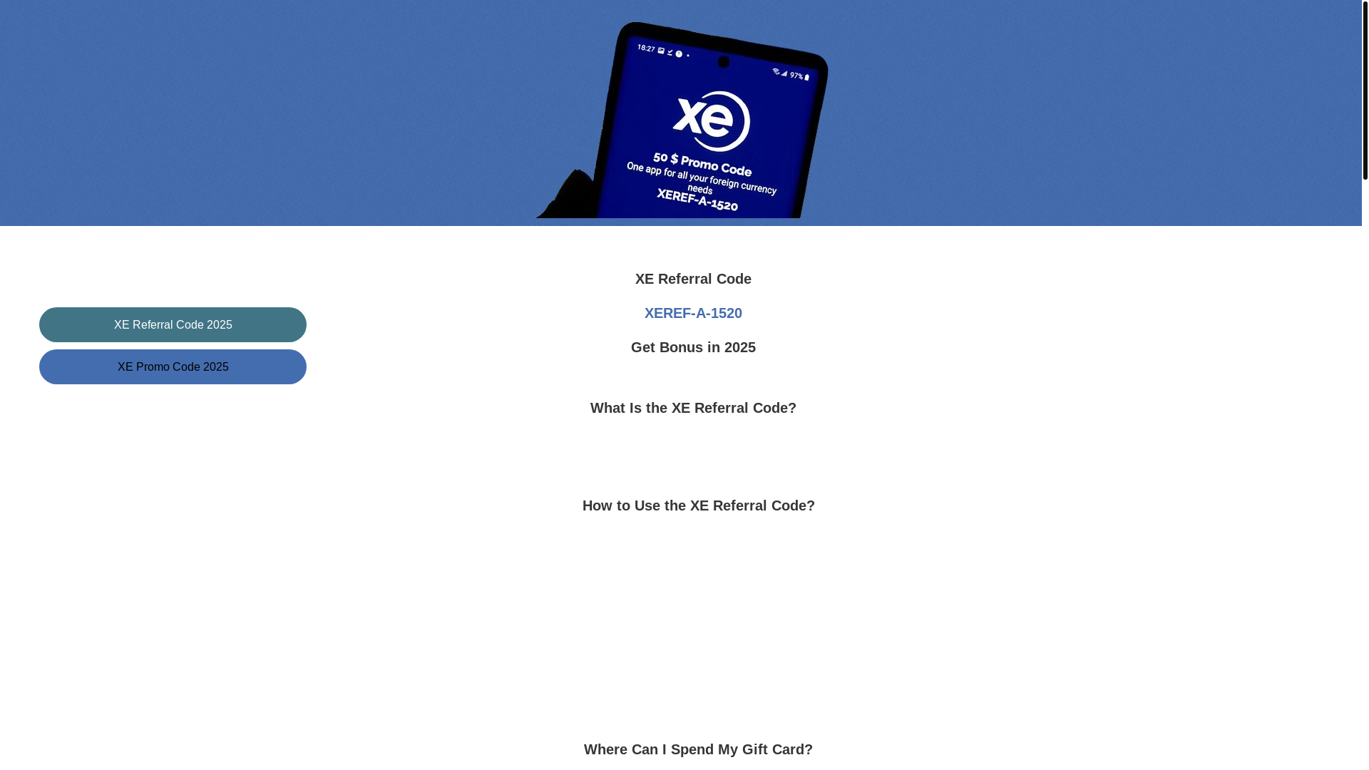 website screenshot of https://xe-money-referral-promo-code.com/