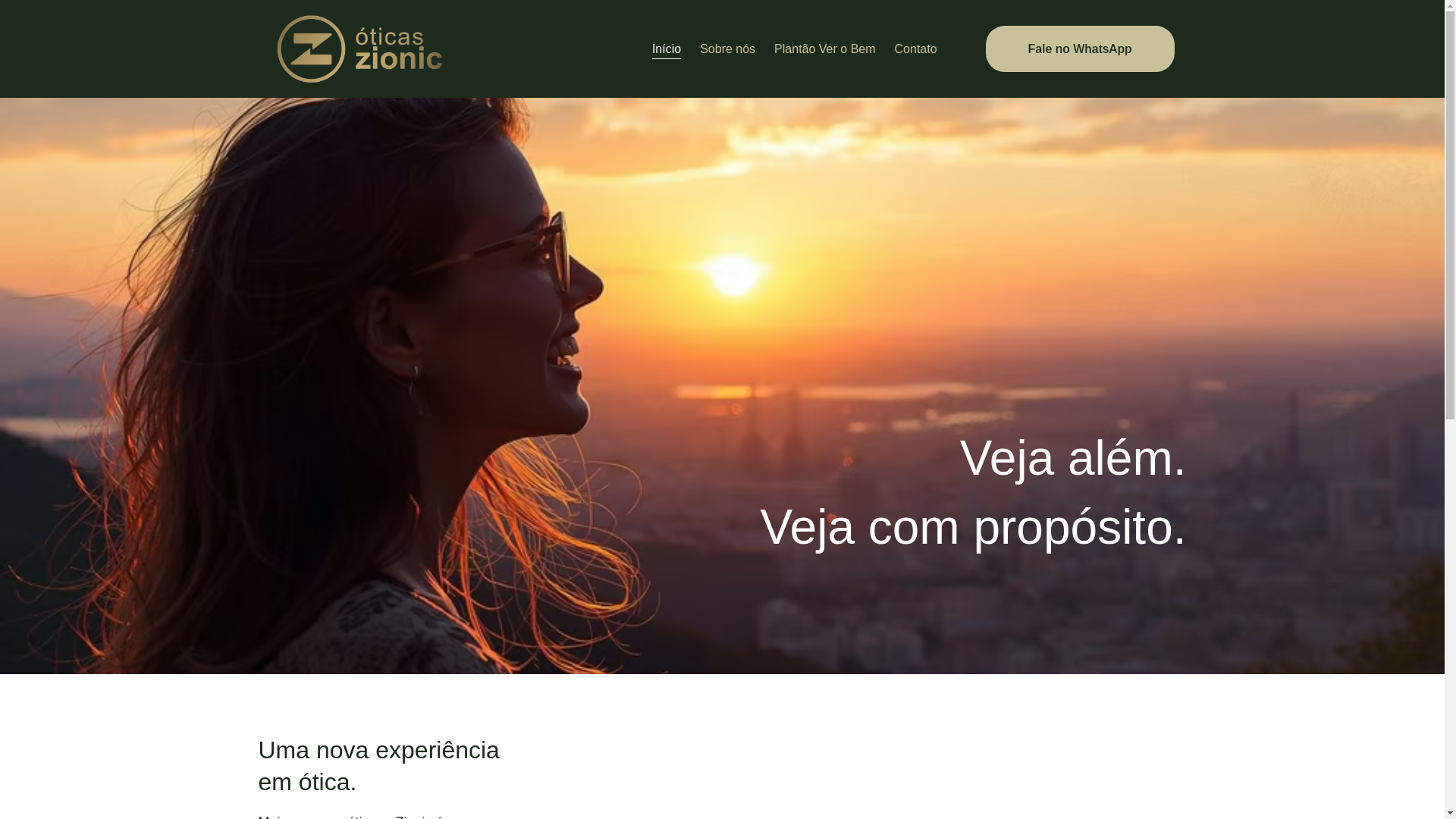 website screenshot of https://oticaszionic.com.br/