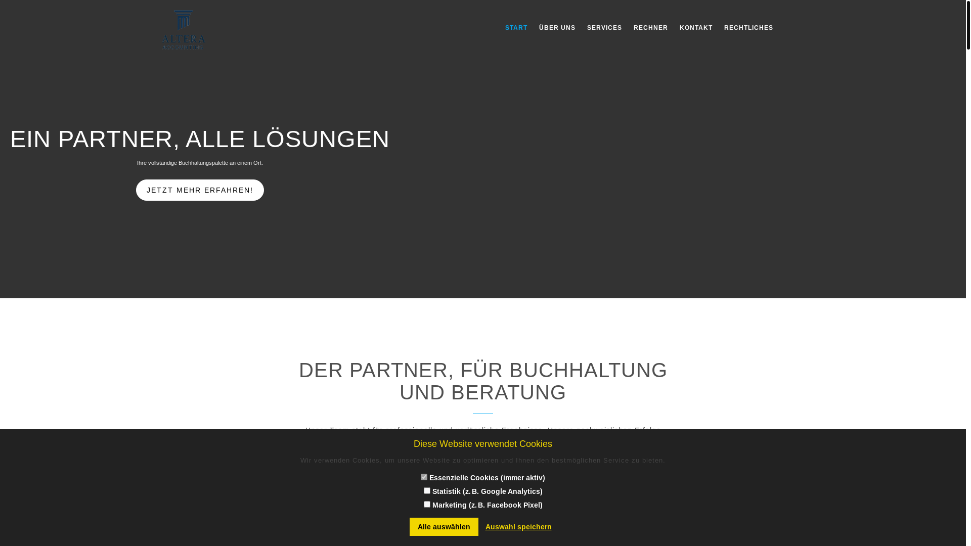 website screenshot of https://altera-accounting.de/