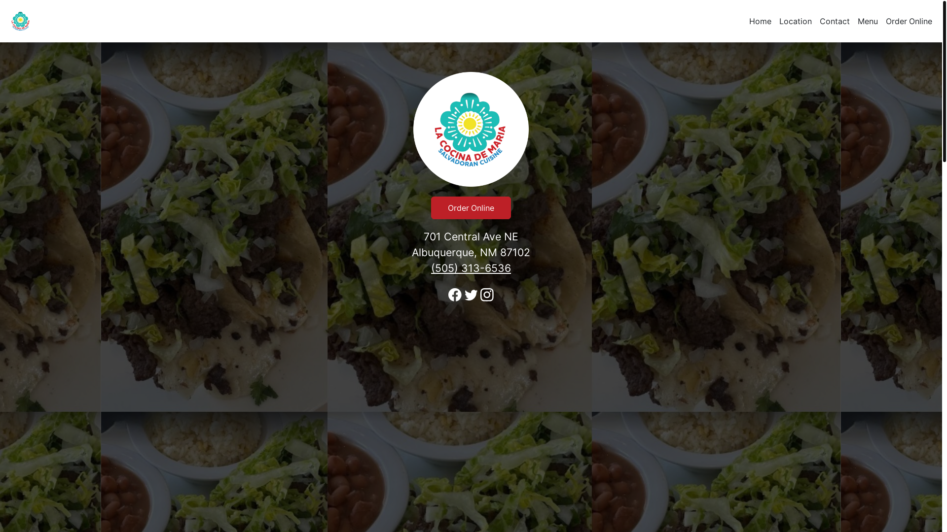 website screenshot of https://lacocinademariafoodnm.com/
