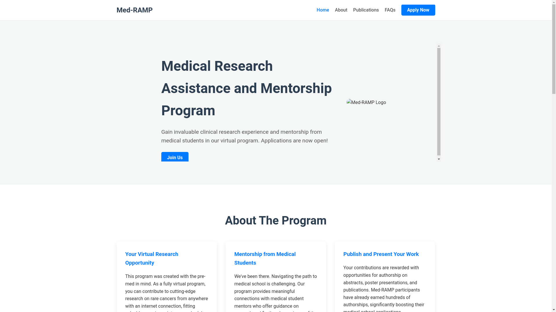 website screenshot of https://med-ramp.com/
