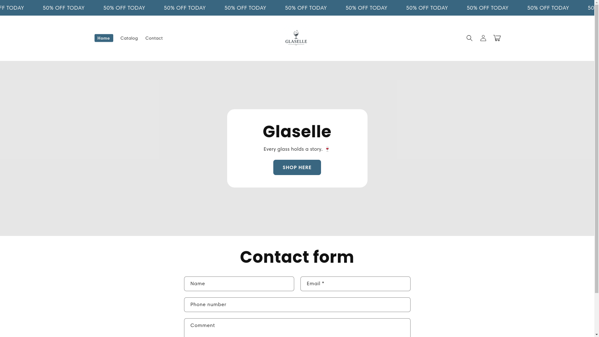 website screenshot of https://glaselle.shop/