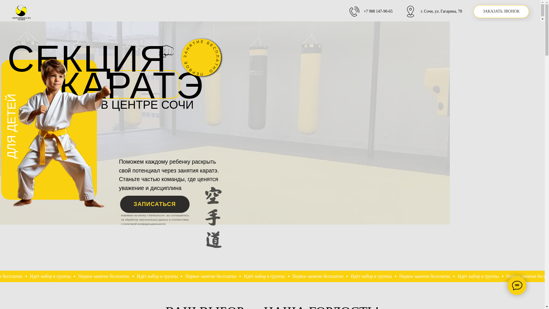 website screenshot of https://karatesochikids.ru/