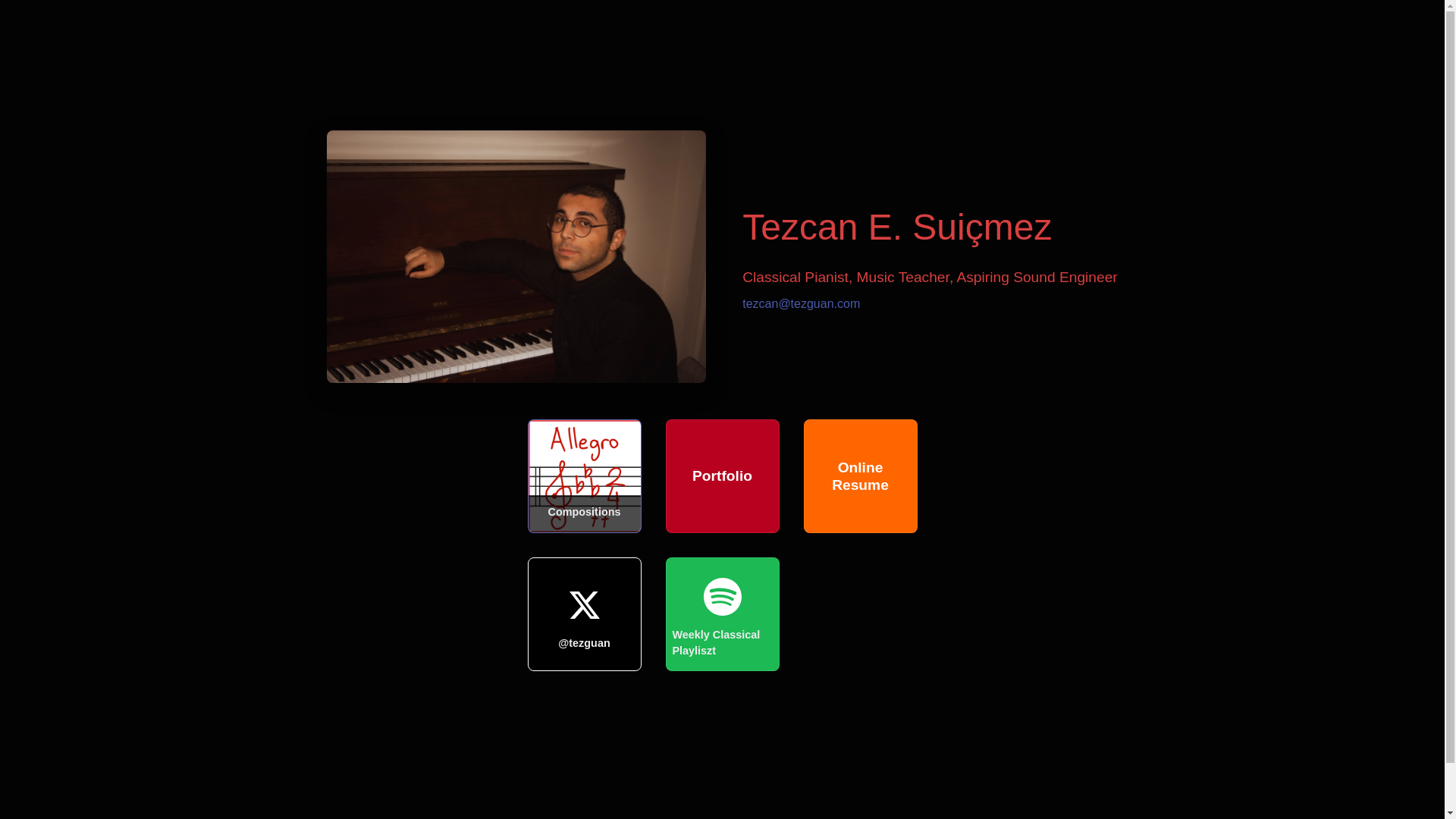 website screenshot of https://tezcancv.pages.dev/