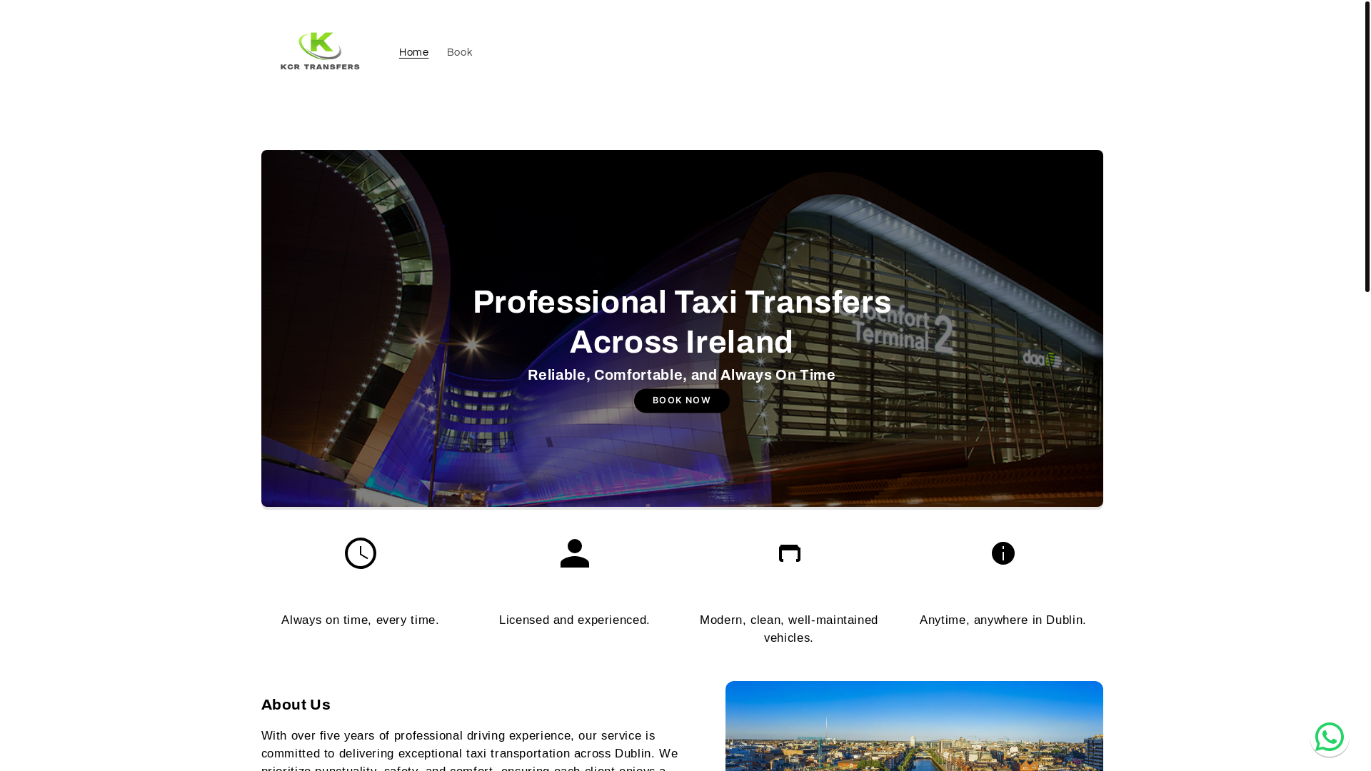 website screenshot of https://kcrtransfers.com/