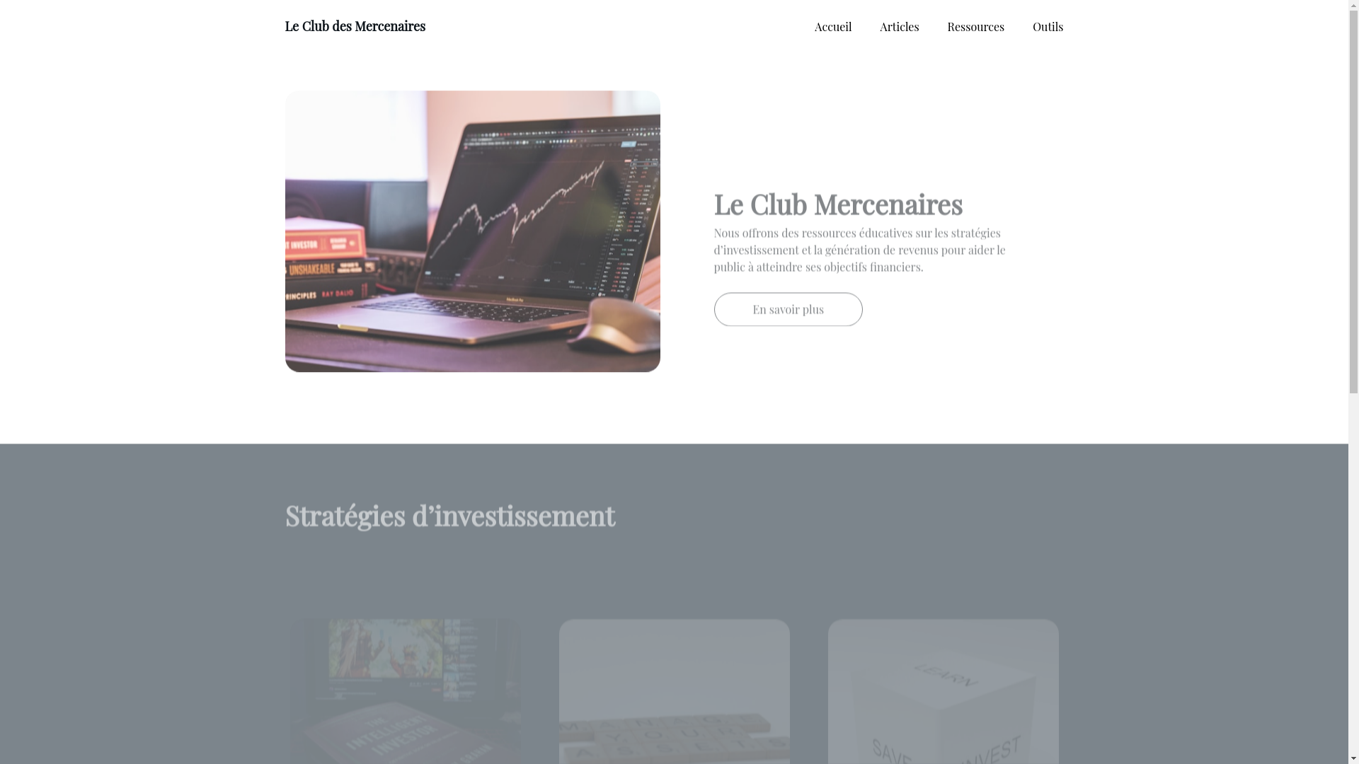 website screenshot of https://leclubdesmercenaires.fr/
