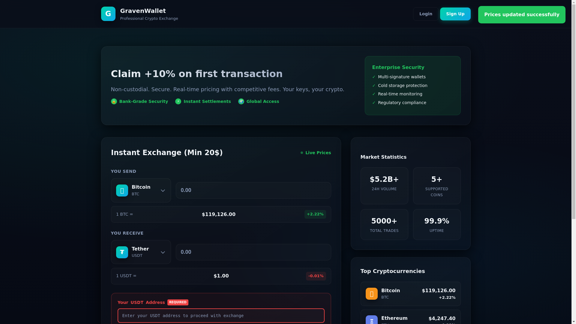 website screenshot of https://gravenexch.com/