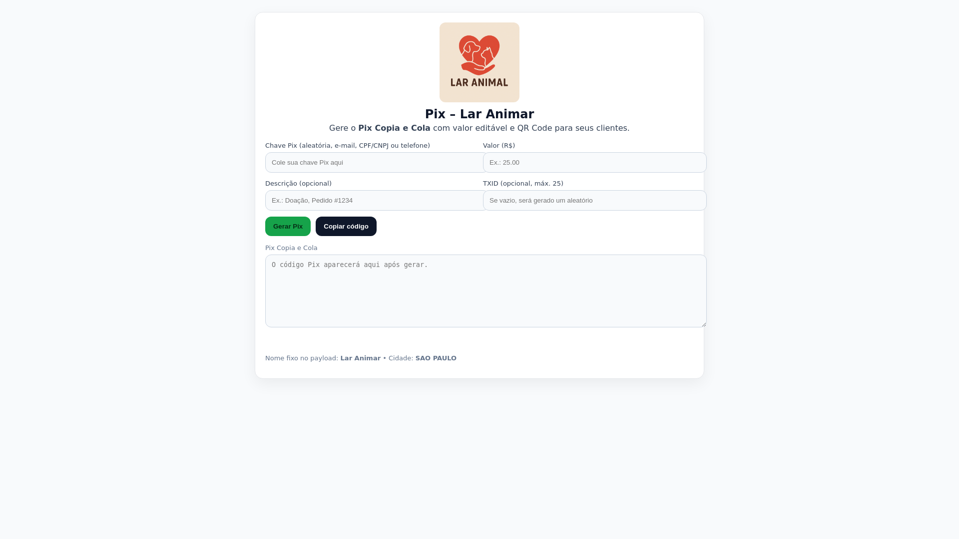 website screenshot of https://lar-animal.pages.dev/