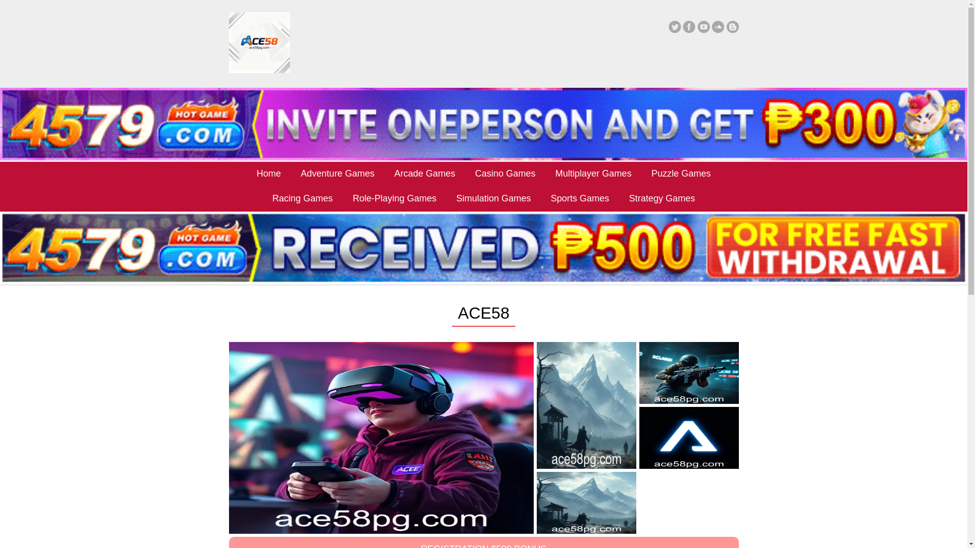 website screenshot of https://ace58pg.com/