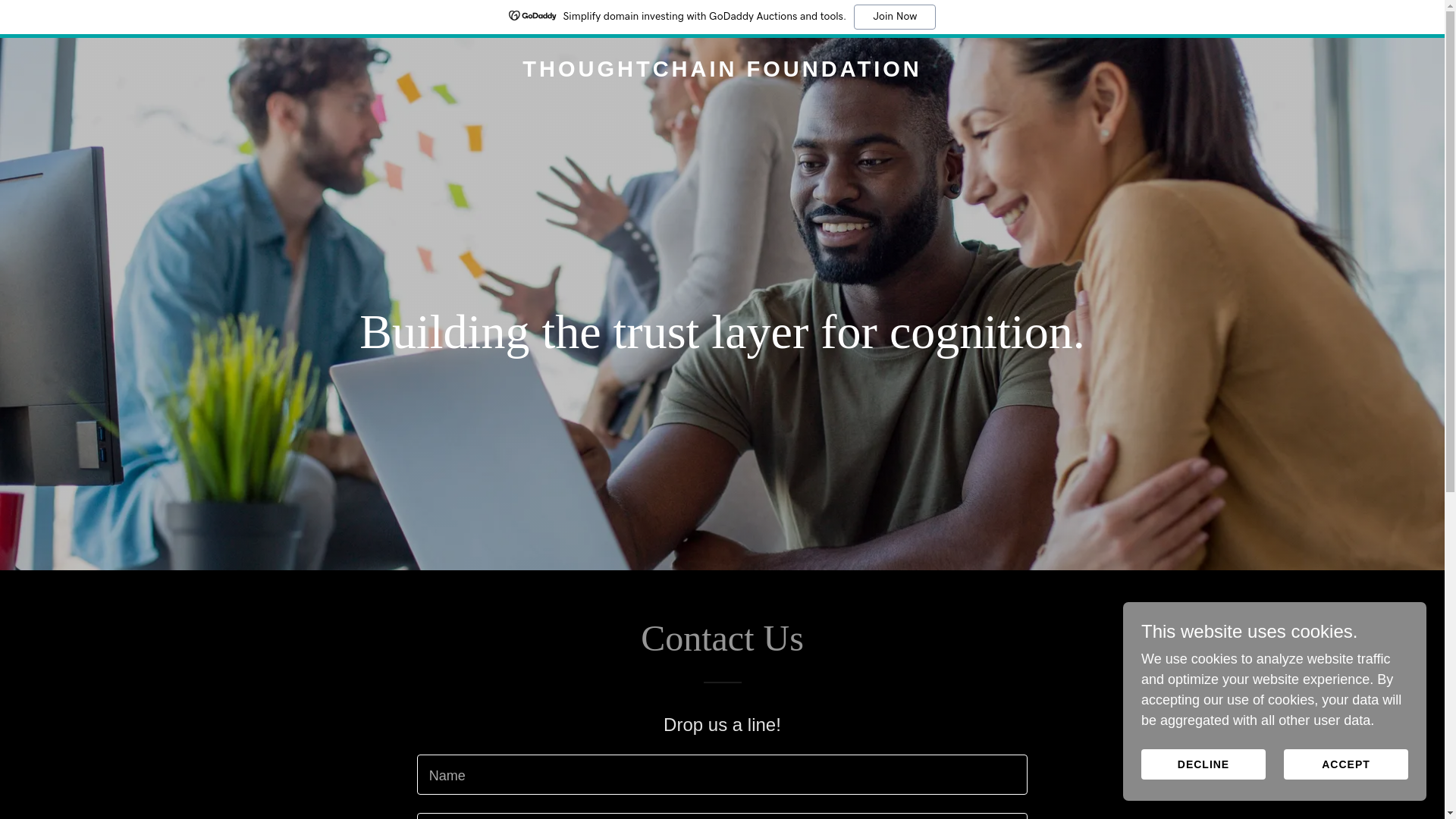 website screenshot of https://thoughtchain.foundation/