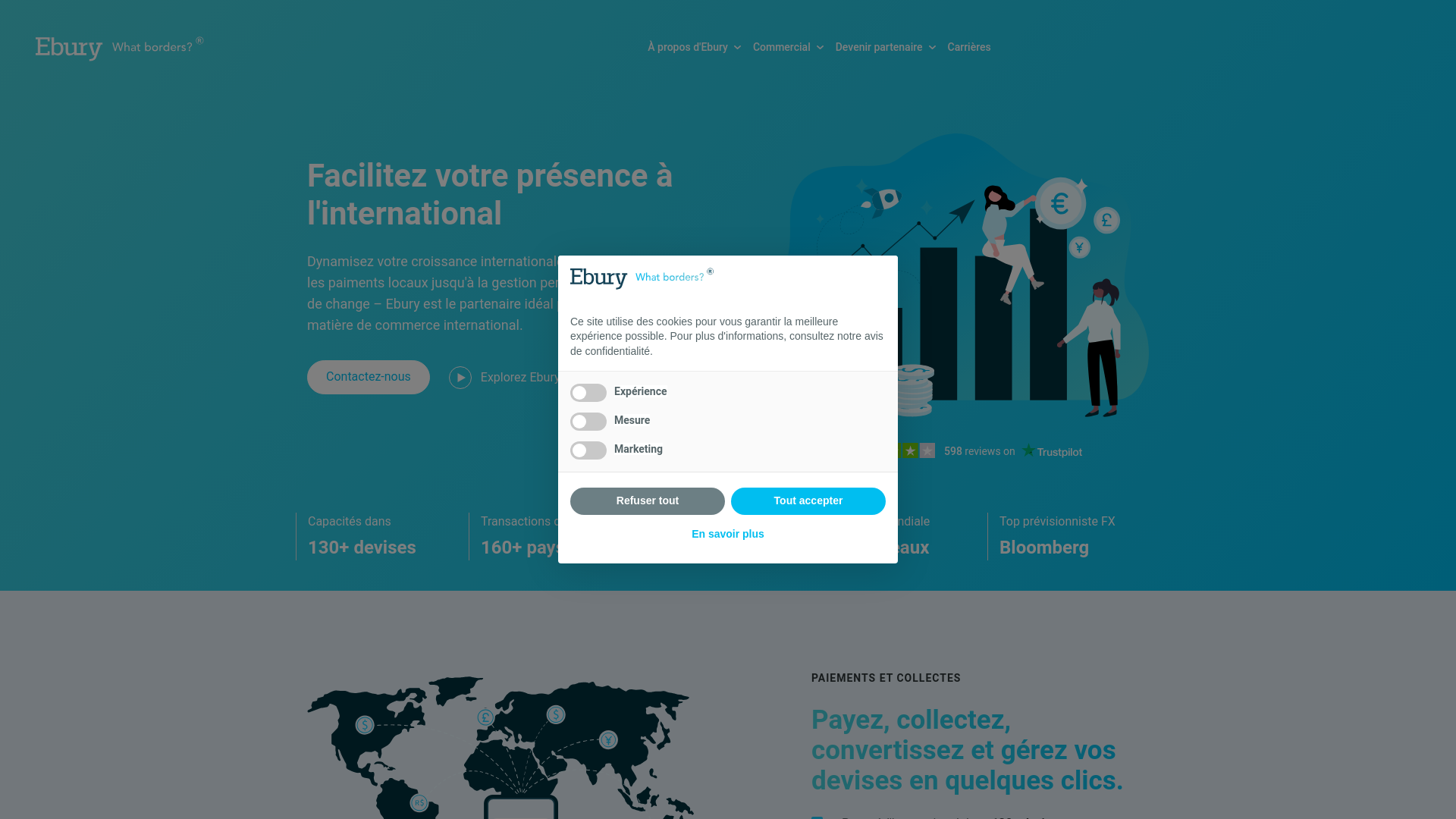 website screenshot of http://www.ebury.be/
