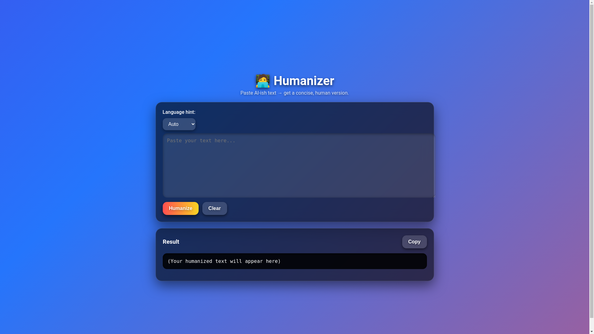 website screenshot of https://easy-text-humanizer.pages.dev/