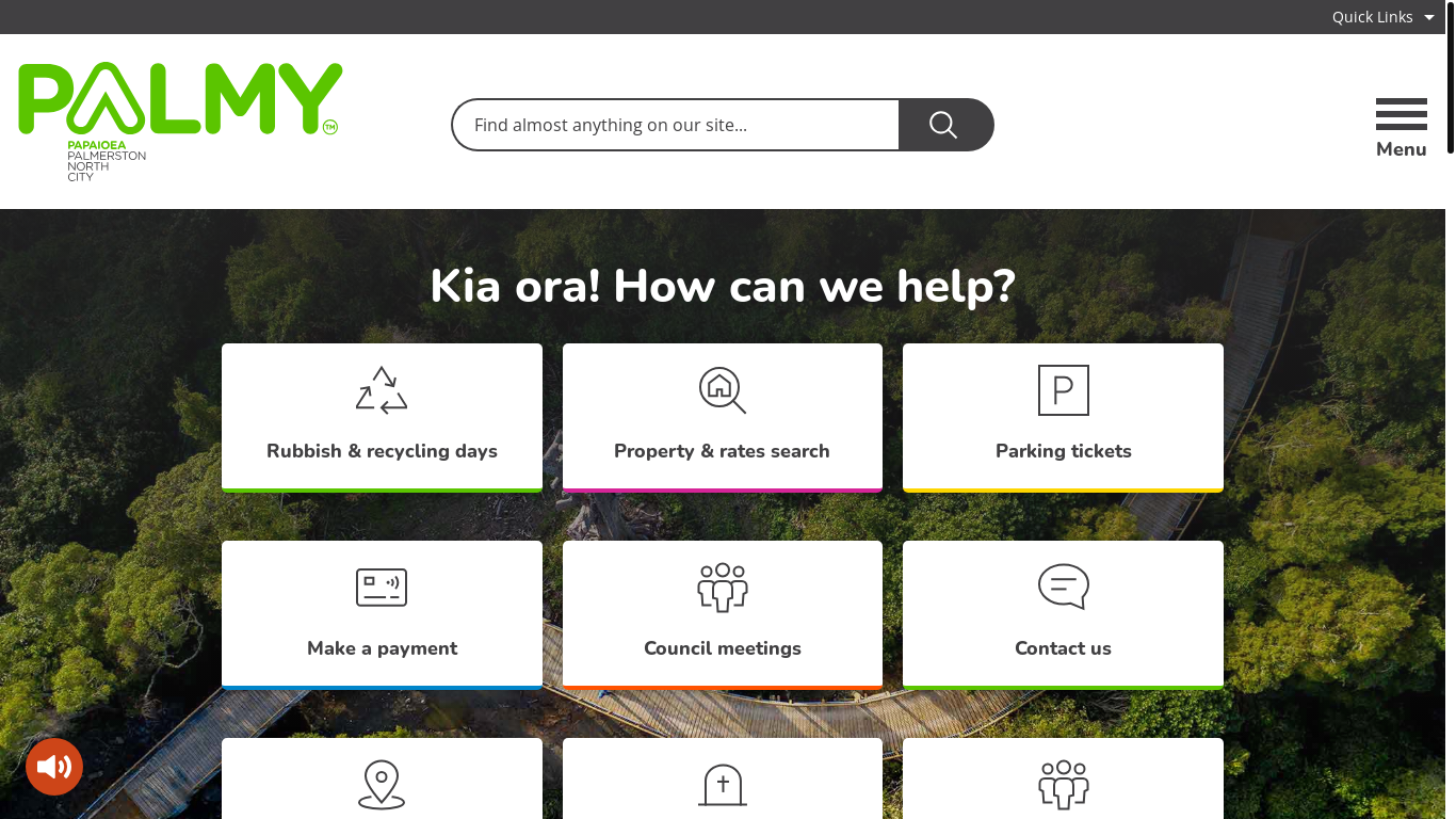 website screenshot of https://pncc.govt.nz/