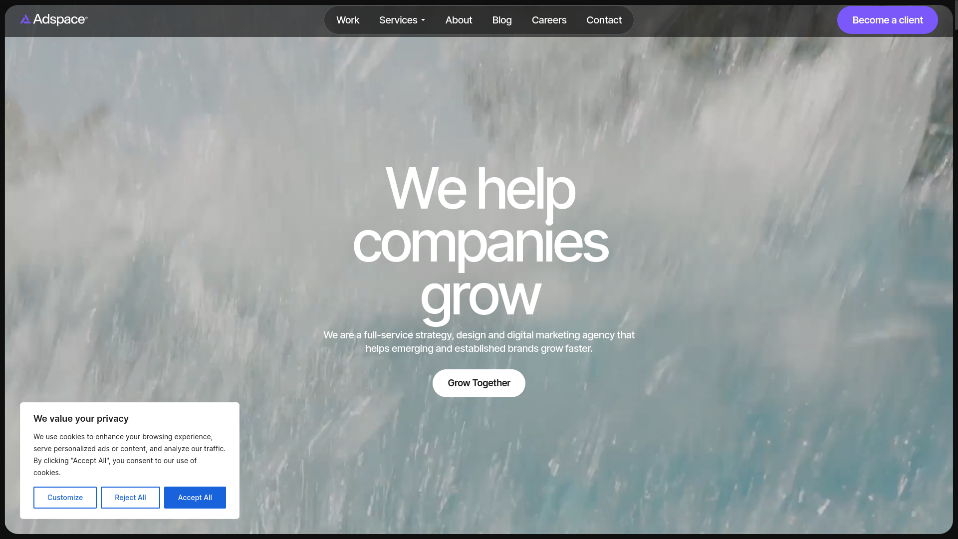 website screenshot of https://tryspaceads.com/