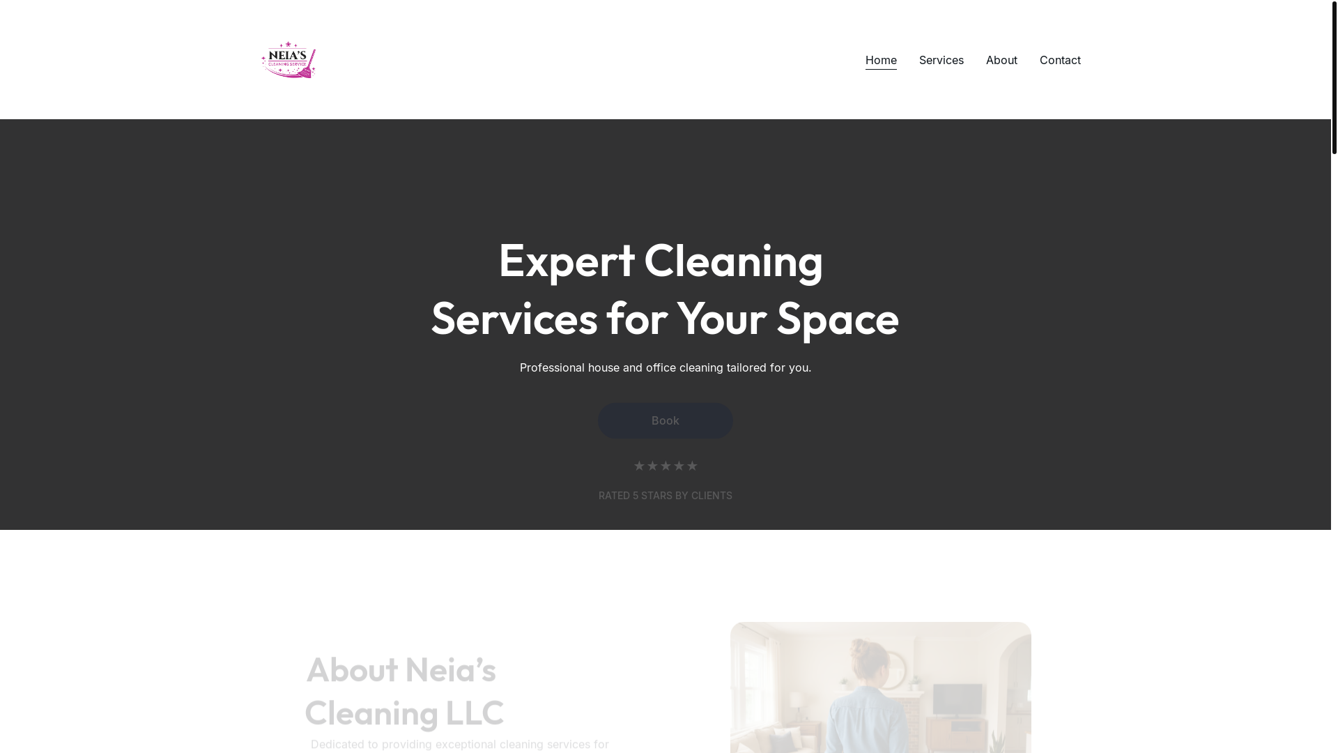 website screenshot of https://neiascleaningservice.com/