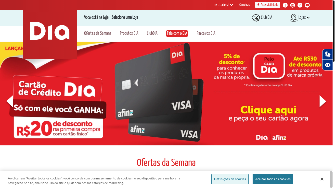 website screenshot of https://www.dia.com.br/