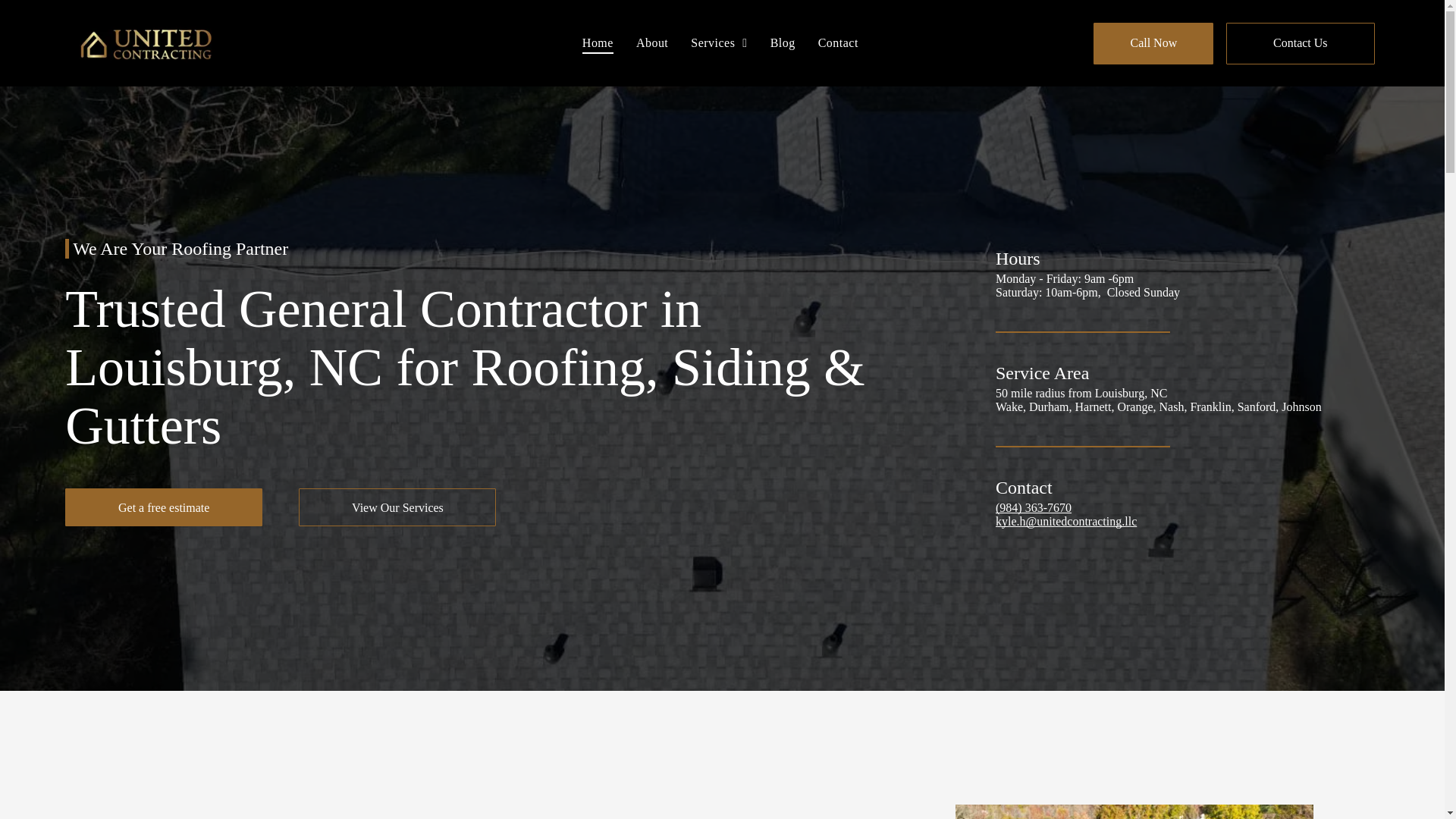 website screenshot of https://united-contractingllc.com/