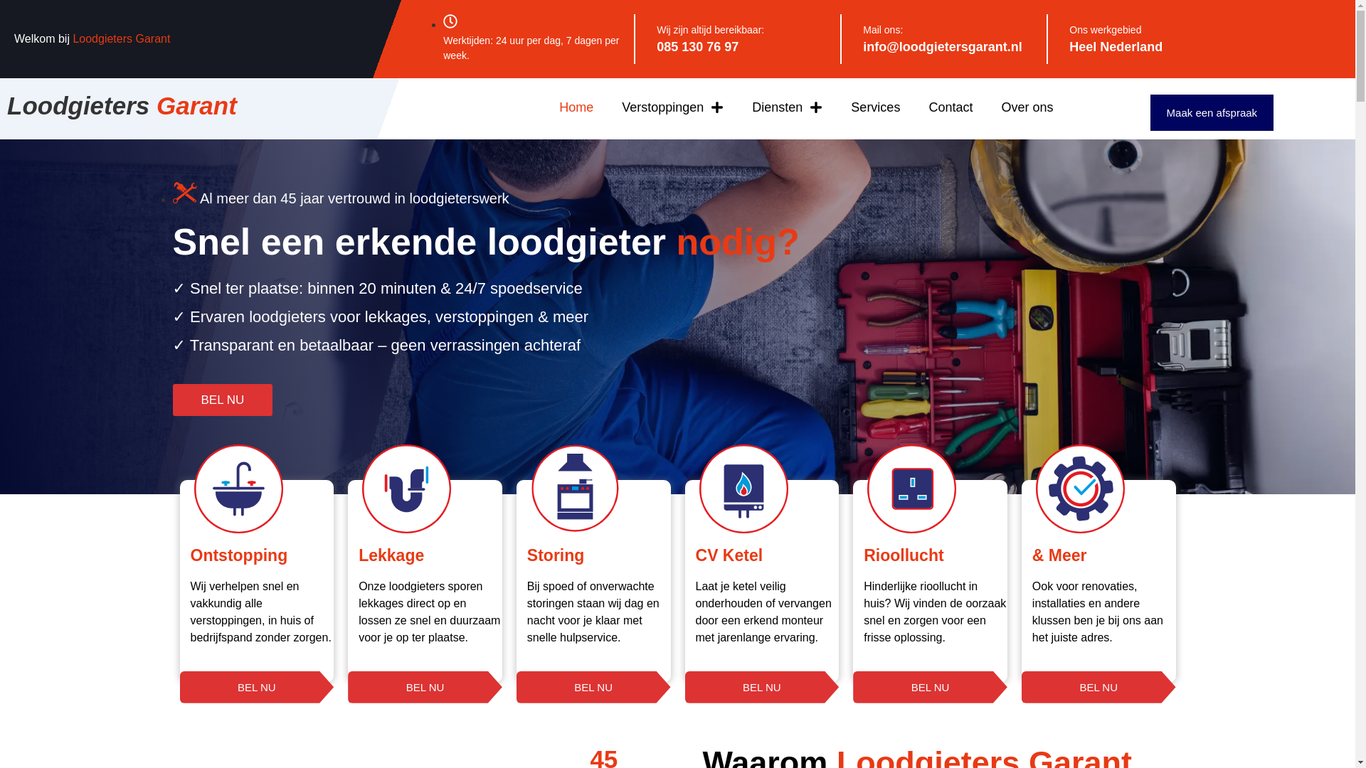 website screenshot of https://loodgietersgarant.nl/