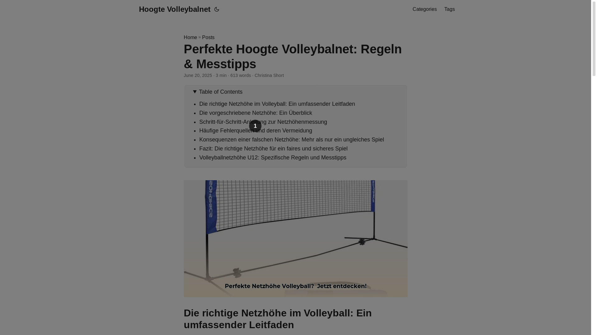 website screenshot of https://hoogte-volleybalnet.pages.dev/