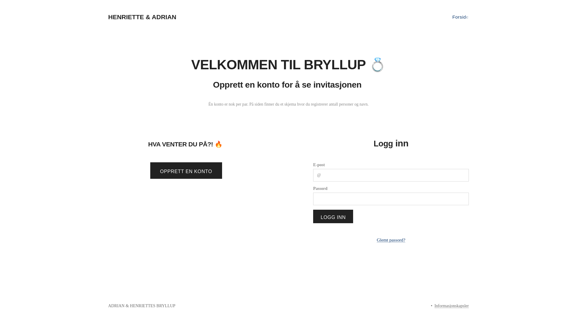website screenshot of https://henrietteogadrian.com/
