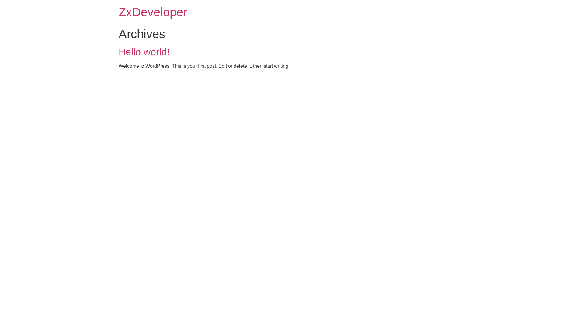 website screenshot of https://zxdeveloper.xyz/