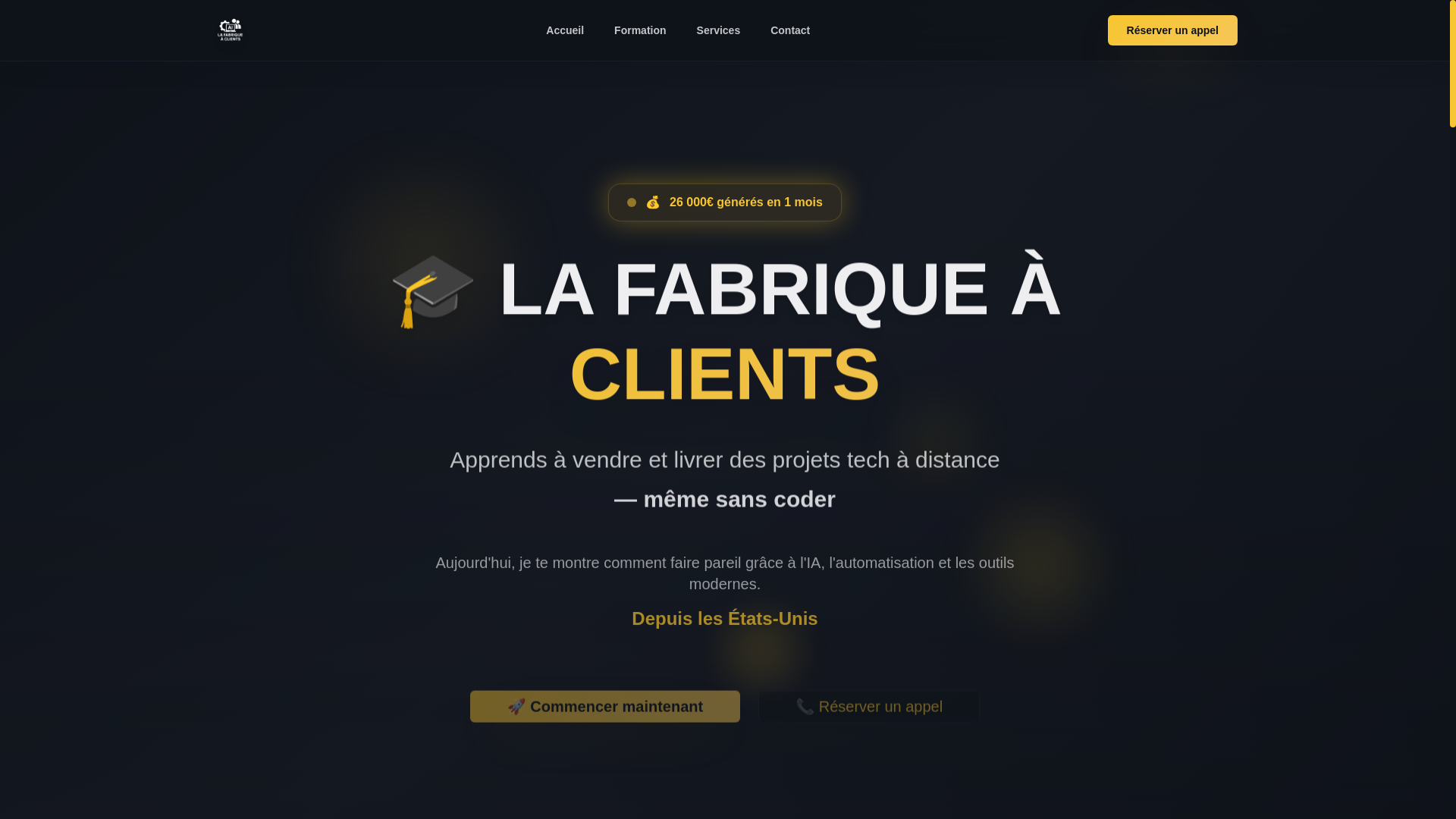 website screenshot of https://fabriqueaclients.com/