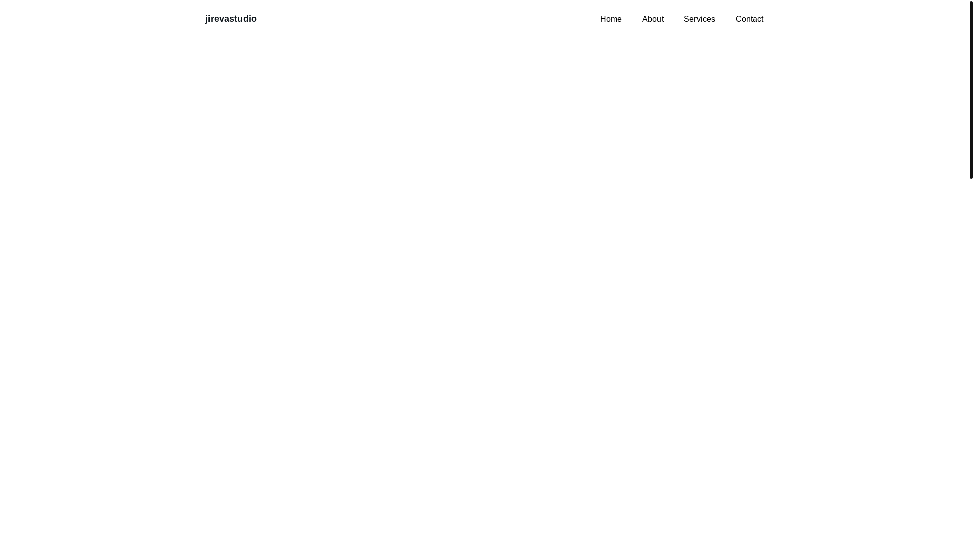 website screenshot of https://jirevastudio.com/