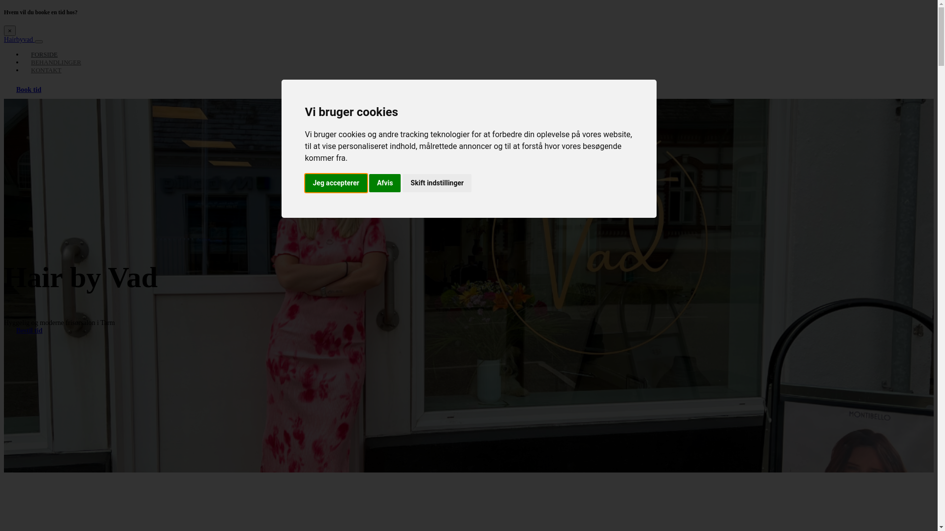 website screenshot of https://hairbyvad.dk/